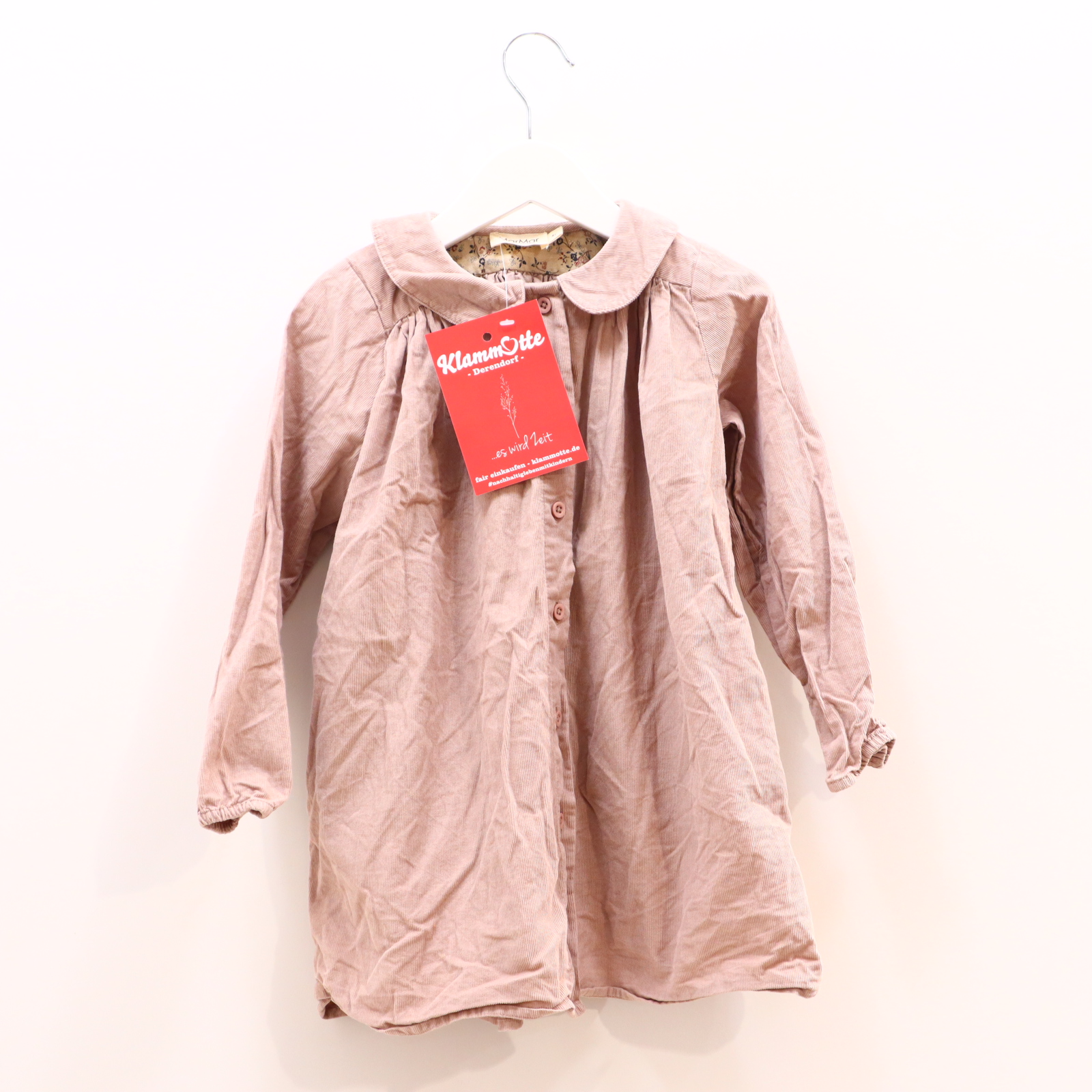 Kleider & Röcke MarMar Cordkleid 104 altrosa Bio-Baumwolle Knopfleiste