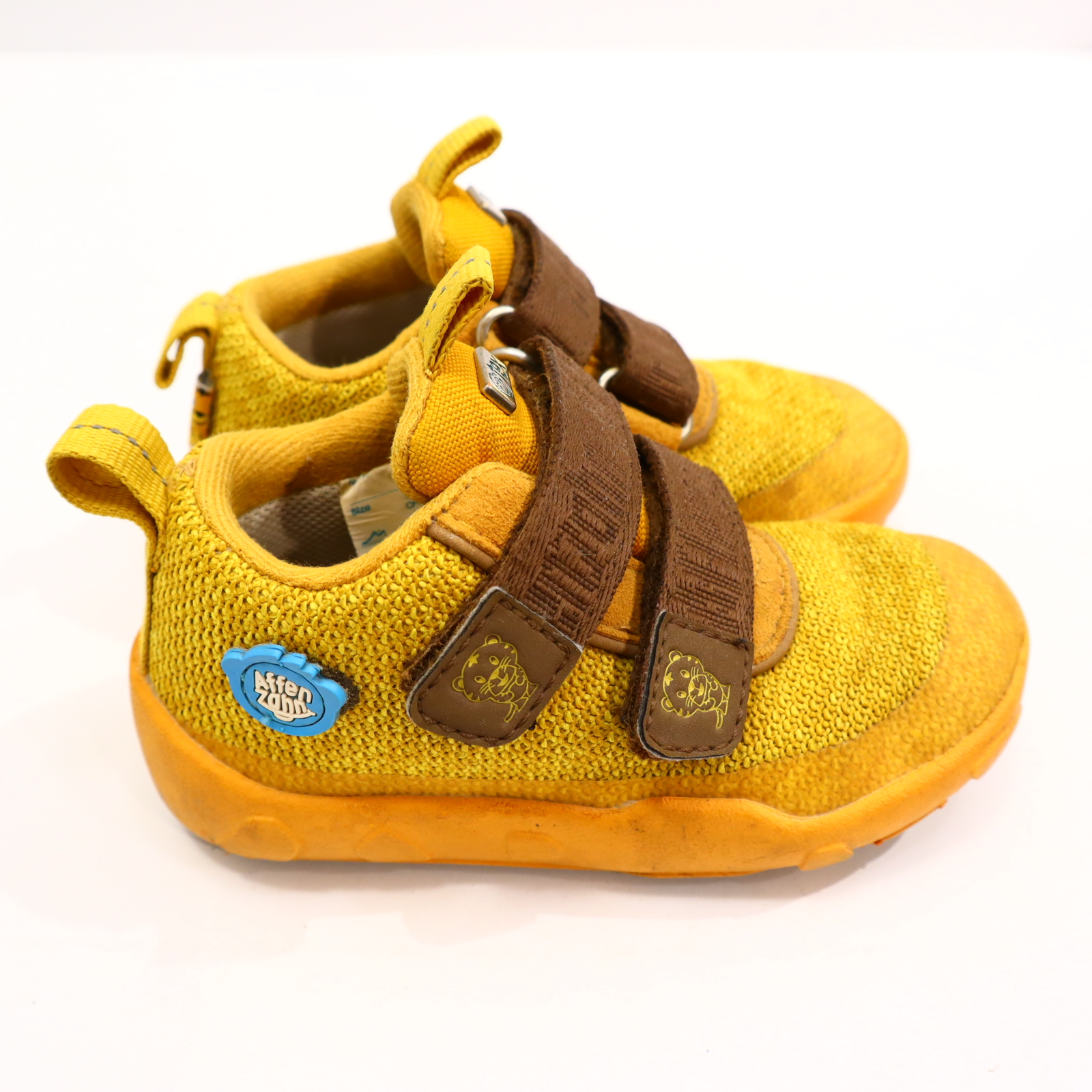 Halbschuhe AFFENZAHN LOWBOOT KNIT Barfußschuhe/Klett 23 gelb TEX leichte gleichmäßige Ablaufspuren
