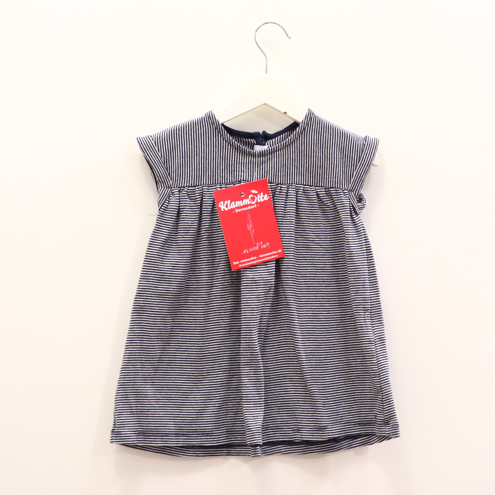 Kleider & Röcke PETIT BATEAU 80 blau/weiß gestreift Jerseykleid Baumwolle