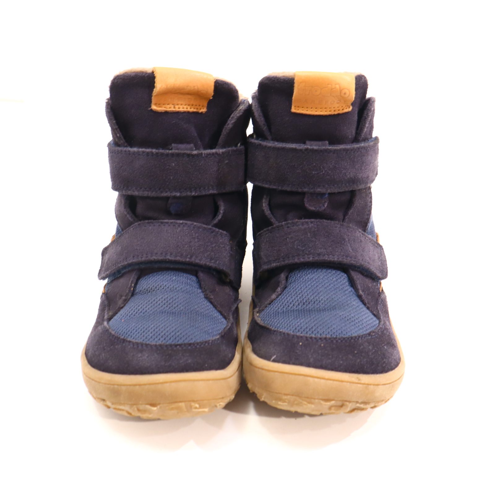 Halbschuhe froddo Barfußschuhe/Boots/Klett 30 blau TEX/Wildleder Schurwolle Herbst/Winter leichte gleichmäßige Ablaufspuren