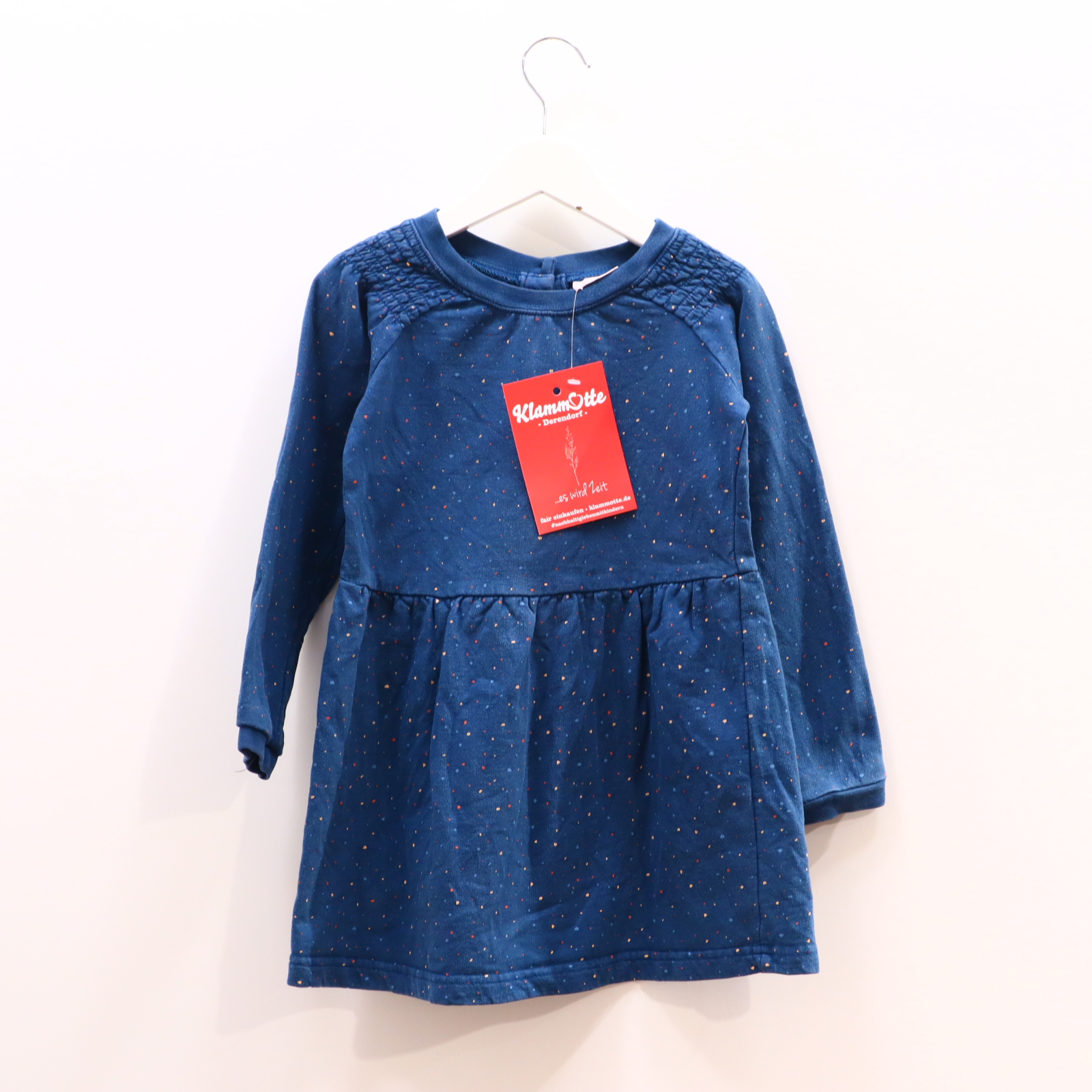 Kleider & Röcke NOA NOA miniature Sweatkleid 104 petrol gesprenkelt Baumwolle Knopfleiste leicht blass
