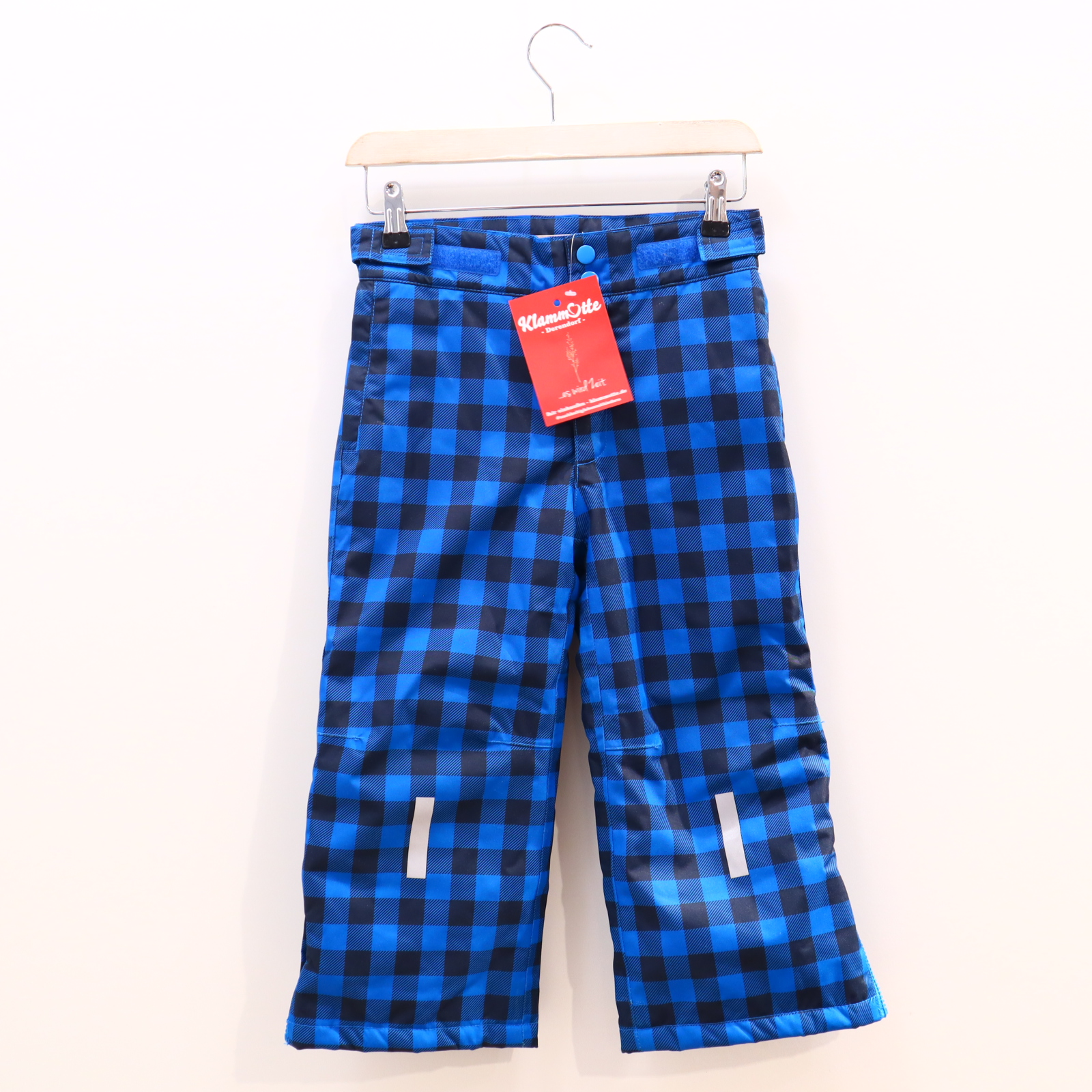 Schneeanzüge & mehr TINYCOTTONS 116/122 blau/schwarz kariert Fleecefutter Schneehose