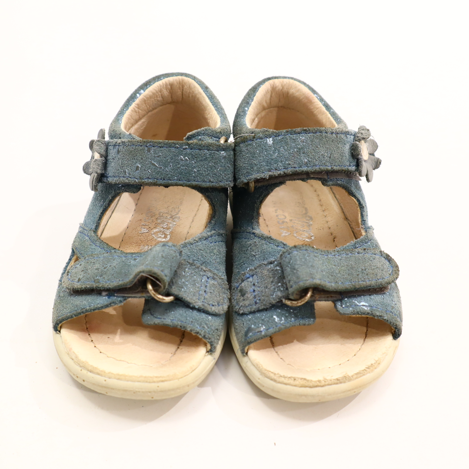 Sandalen PEPINO 21 blau Wildleder leichte gleichmäßige Ablaufspuren