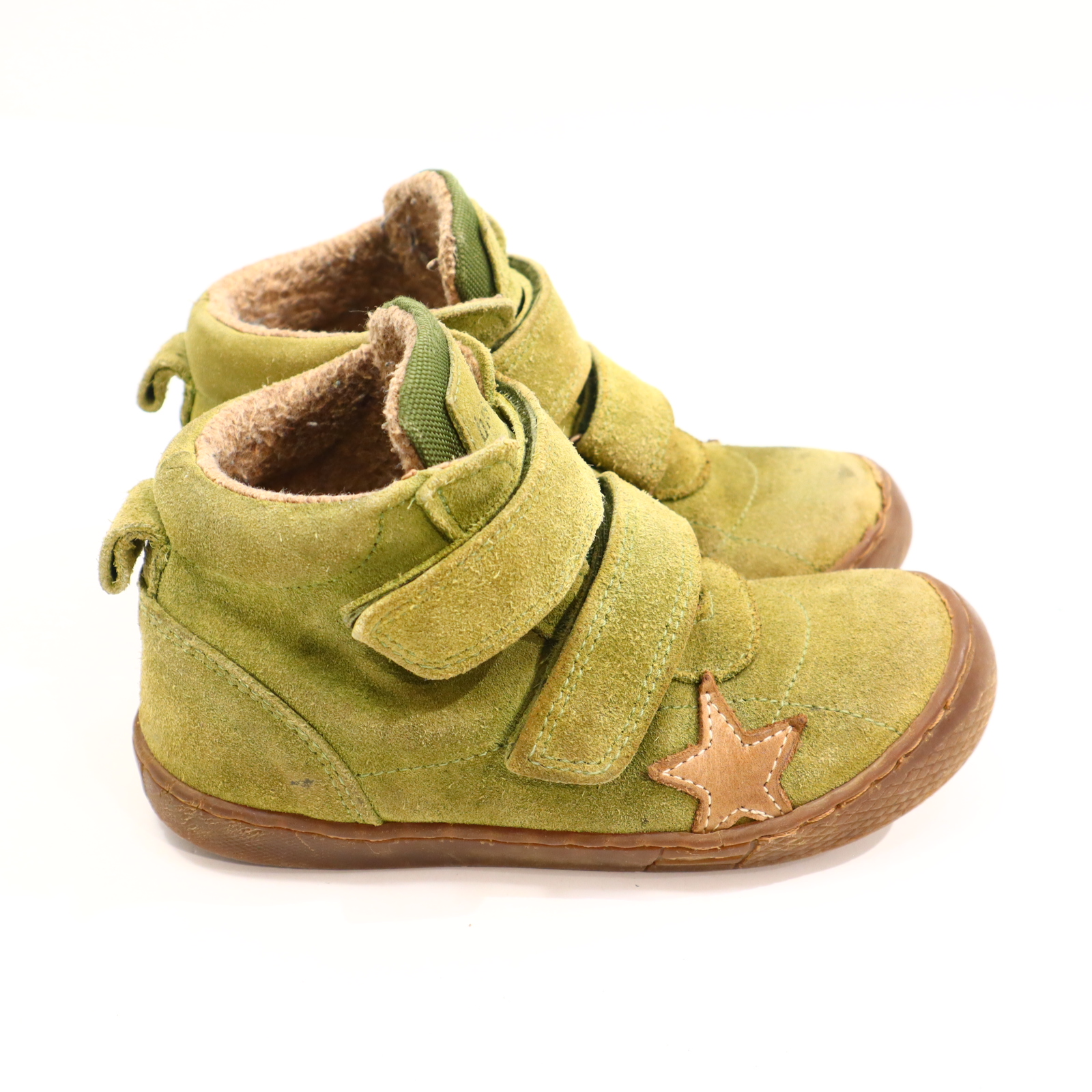Halbschuhe bisgaard Klett 26 grün Wildleder Herbst/Übergang gleichmäßige Ablaufspuren/leichte Gebrauchsspuren an den Kappen