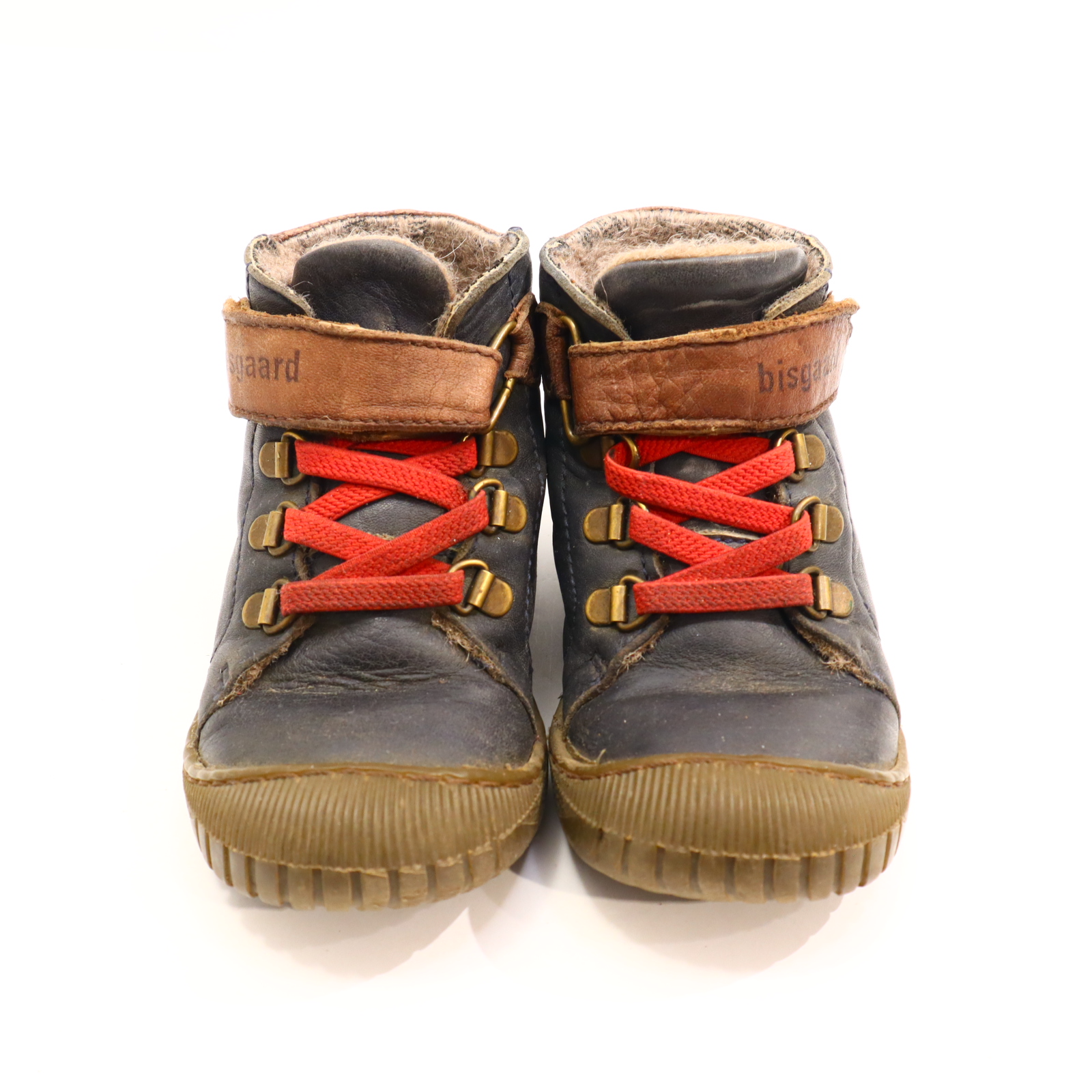Halbschuhe bisgaard Klett 28 blau/braun Leder/TEX Schurwolle Herbst/Winter leichte gleichmäßige Ablaufspuren gefüttert