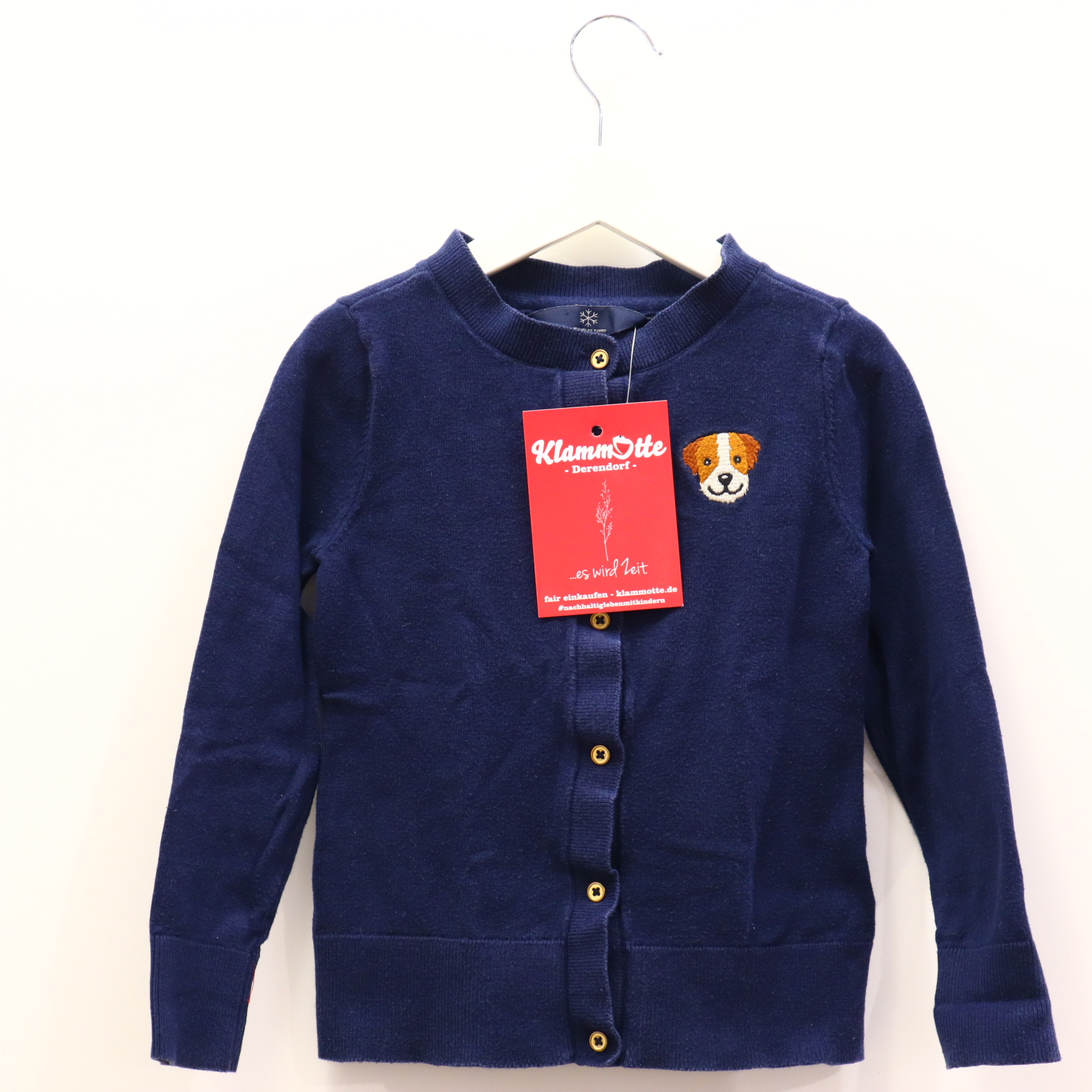 Oberteil TCM Gr. 110/Gr. 116 Strickjacke blau Stickerrei
