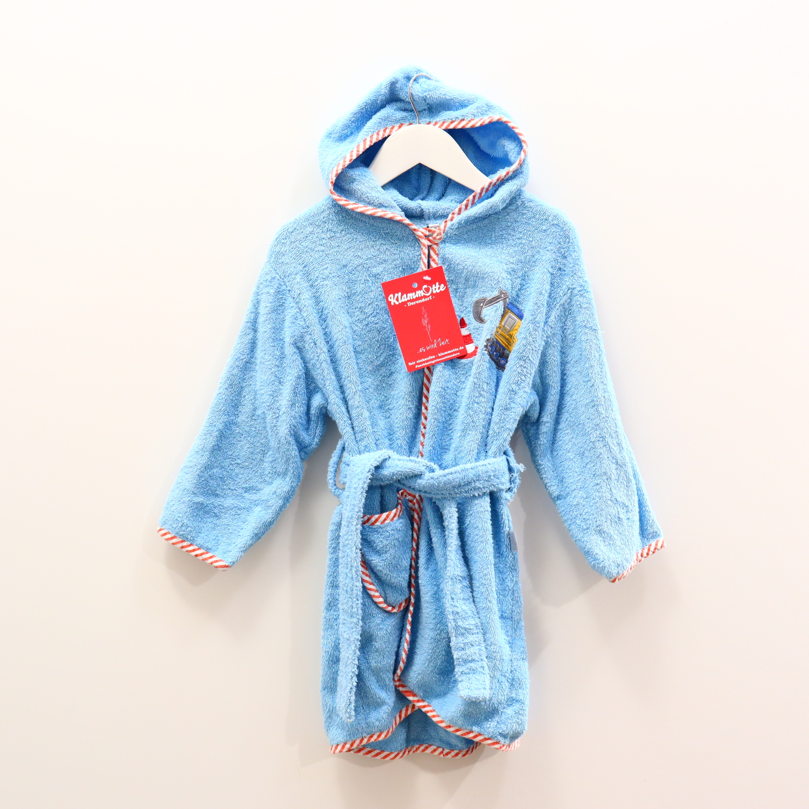 Bademode PLAYSHOES 98/104 hellblau Applikation Bademantel Baumwolle/Frottee