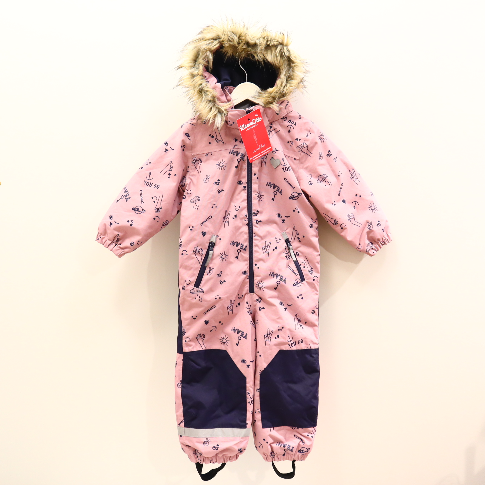 Schneeanzüge & mehr H&M 98 Schneeanzug rosa Allover Print abnehmb. Kapuze/verstärkter Po und Knie!