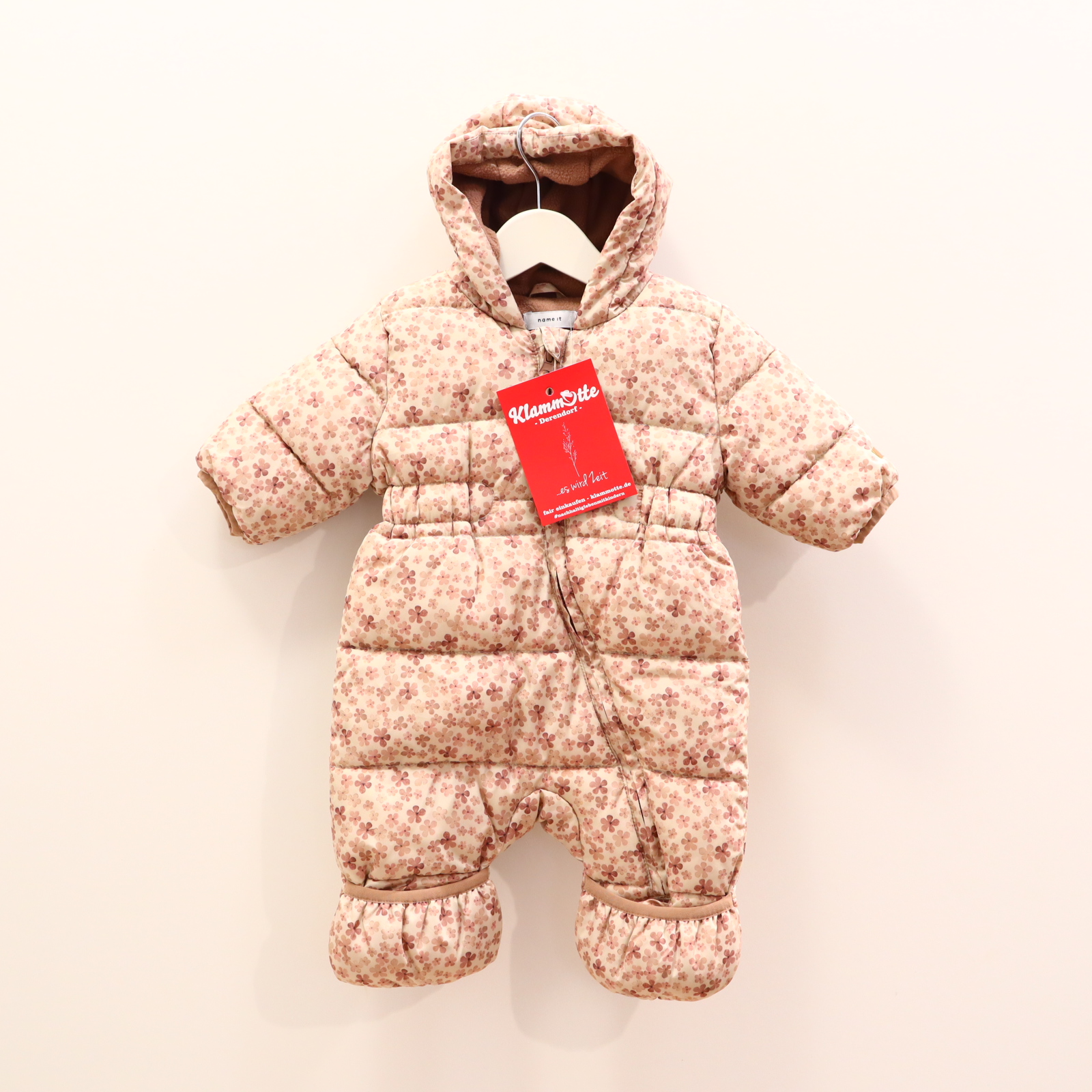 Jacken & Overalls name it Schneeanzug 50/56 rosa Fleecefutter/Wendebündchen Allover Print/Blumen