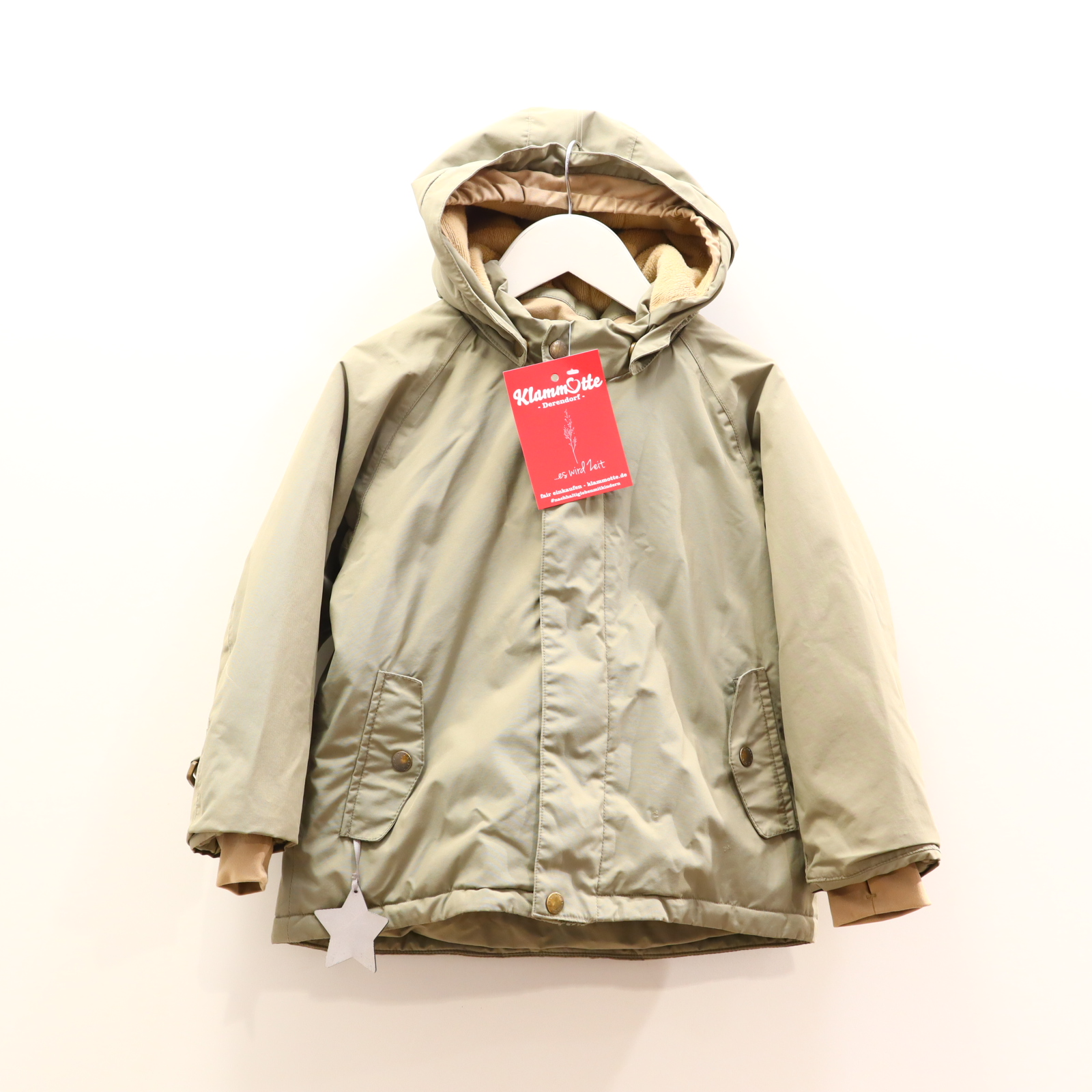 Jacke MINI A TURE 110 salbei Applikation/Logo Anorak/Parka THERMOLITE abnehmb. Kapuze/Fleecefutter