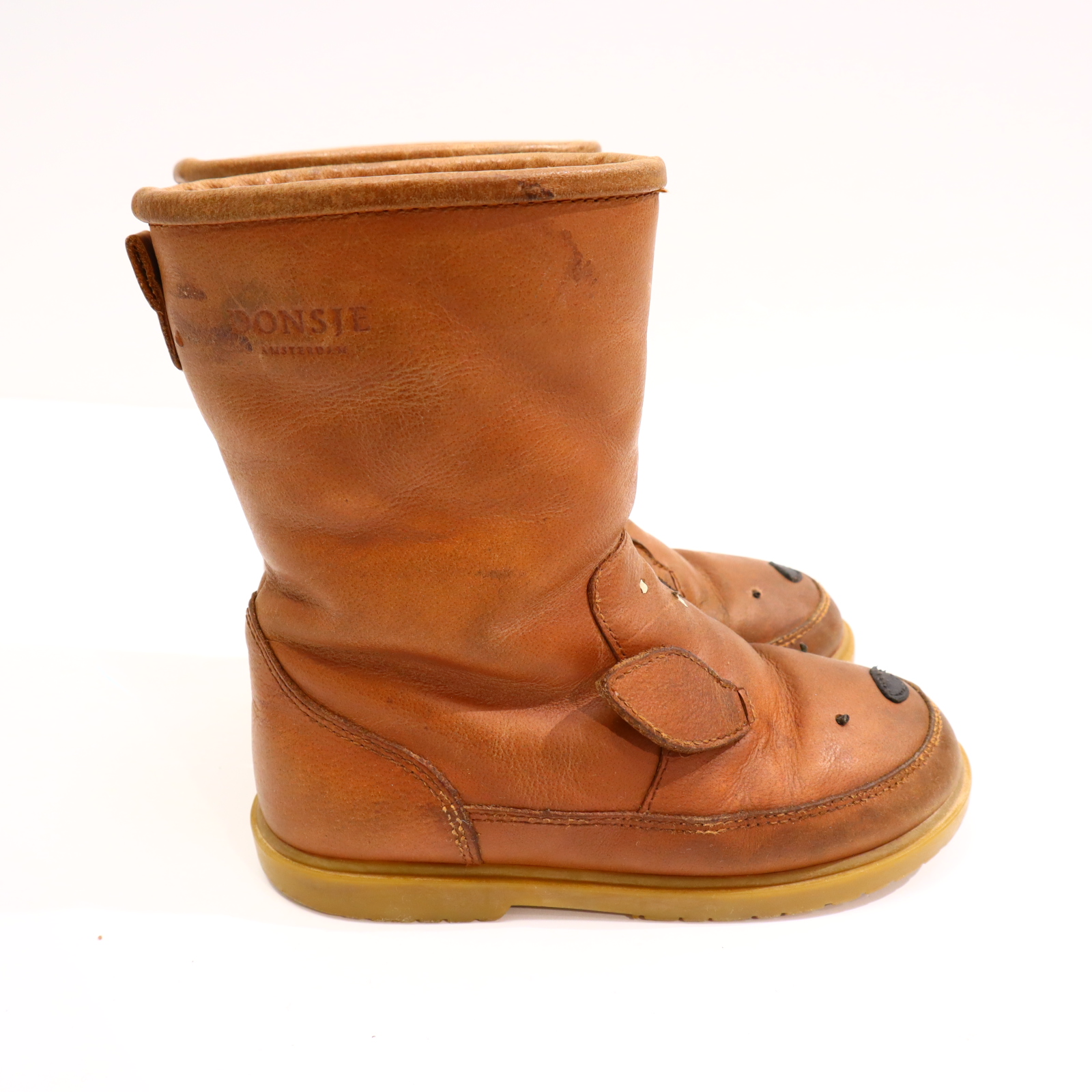 Stiefel DONSJE 27 braun Leder Boot Herbst/Winter gefüttert leichter gleichmäßiger Sohlenabrieb