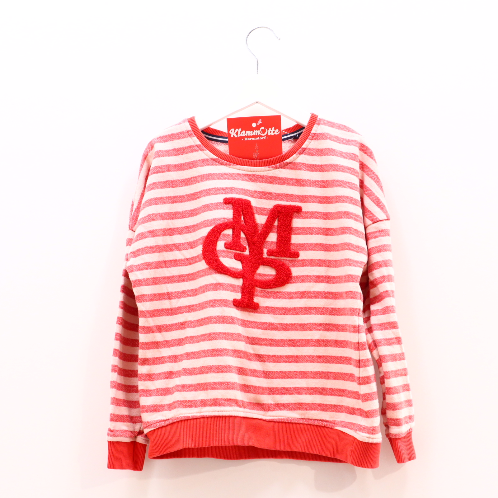 Oberteil MarcO`Polo 128 rosa/rot Applikation/gestreift/Logo/melange Sweatshirt Baumwolle