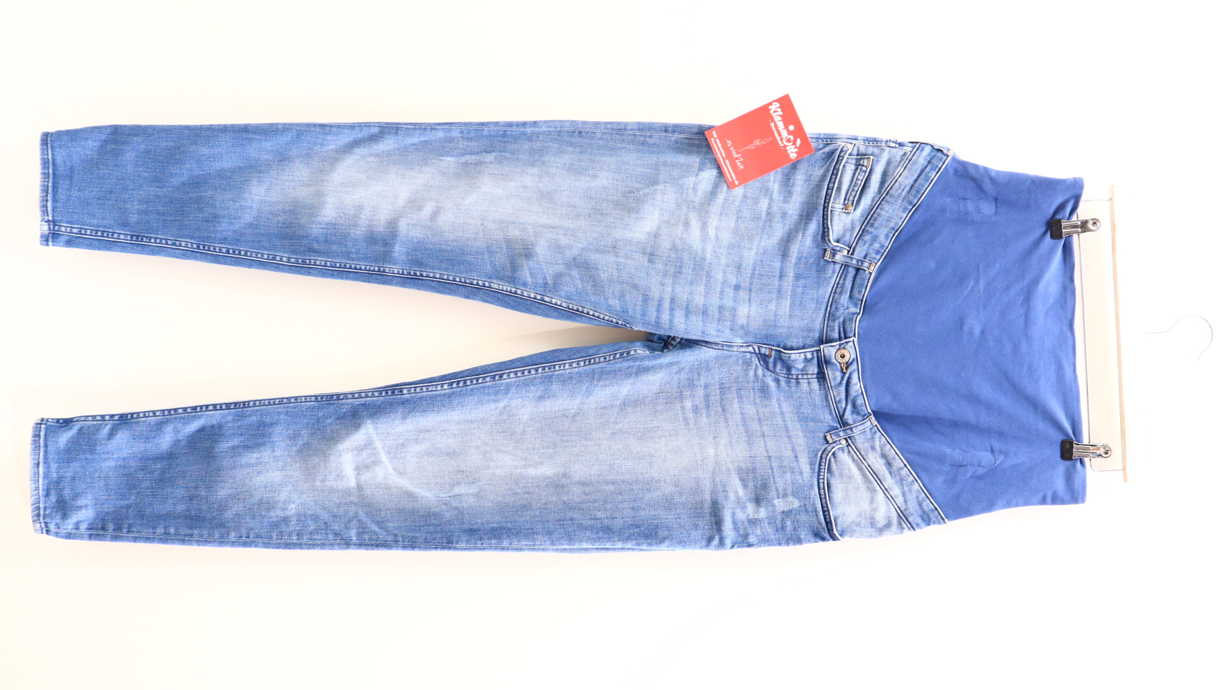 Hose H&M L/42/44 Jeans blau denim High rib