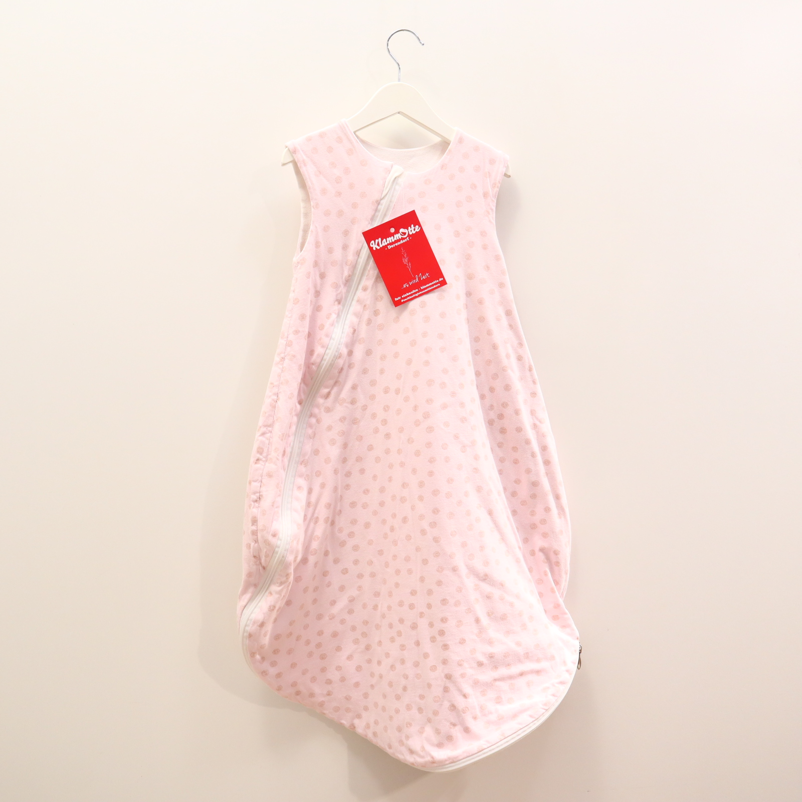 Schlafsack Alvi 90cm rosa Alloverprint/Punkte Baumwolle/Molton Sommer