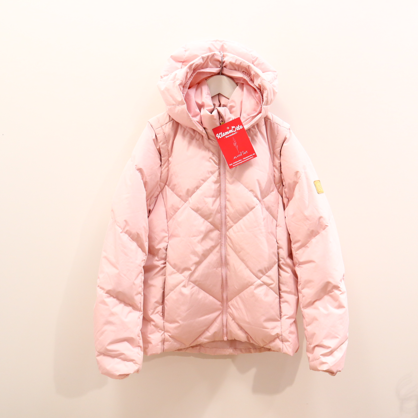 Jacke reima Daunenjacke/Puffer Jacket/Steppjacke/Weste 152 Daunen/Federn rosa Herbst/Winter abnehmb. Ärmel/abnehmb. Kapuze