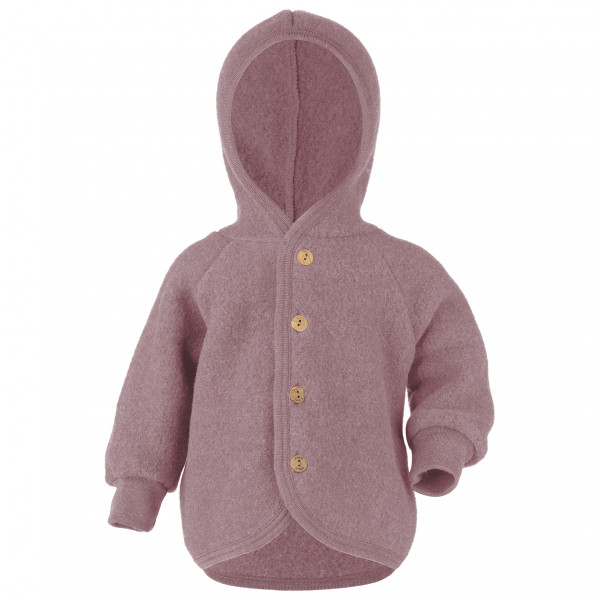 ENGEL Kapuzenjacke 86/92 rosenholz melange 100% Schurwolle (kbT)/Wollfleece