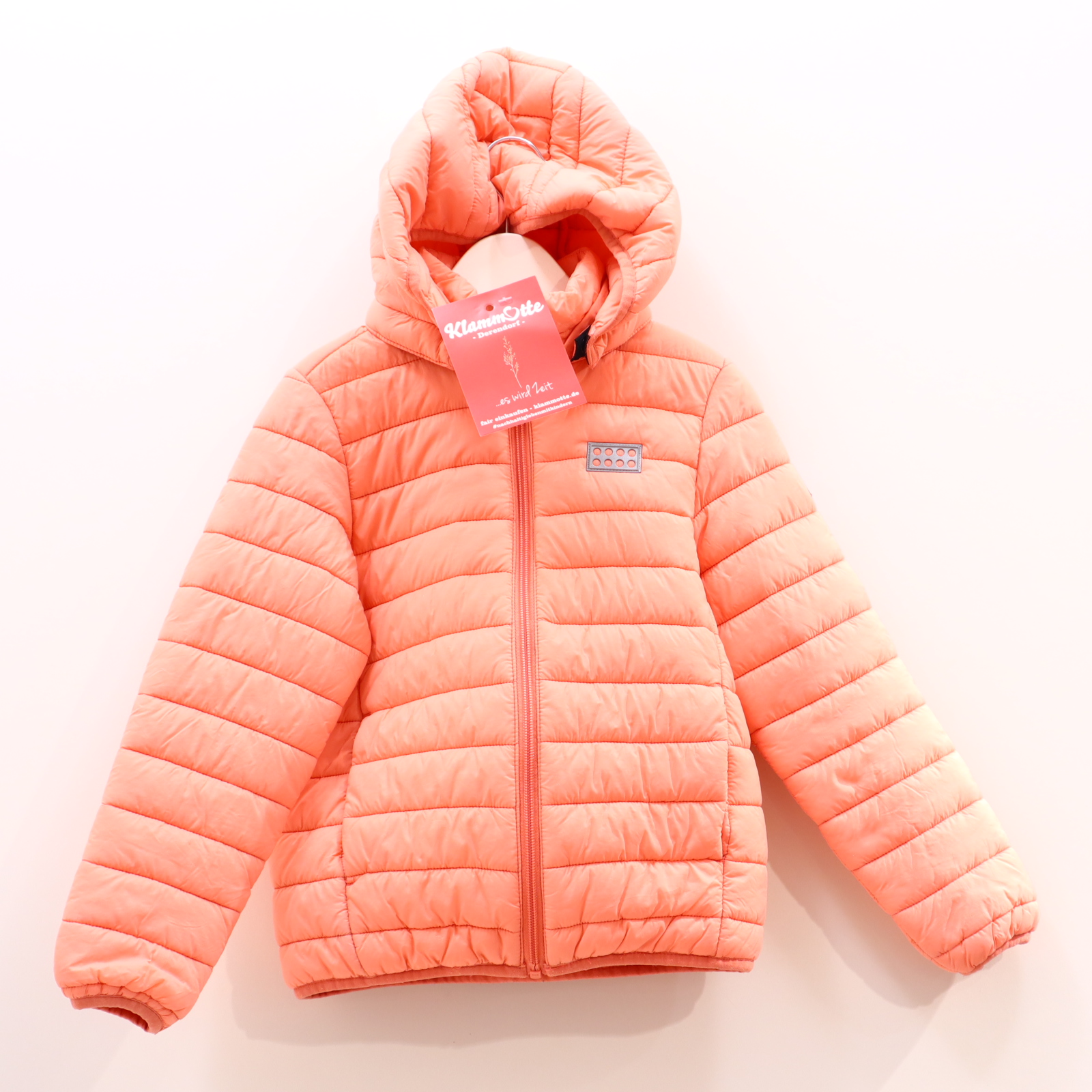 Jacke LEGO Steppjacke 122 apricot Übergang/Herbst Alloverprint/Applikation/Logo abnehmb. Kapuze
