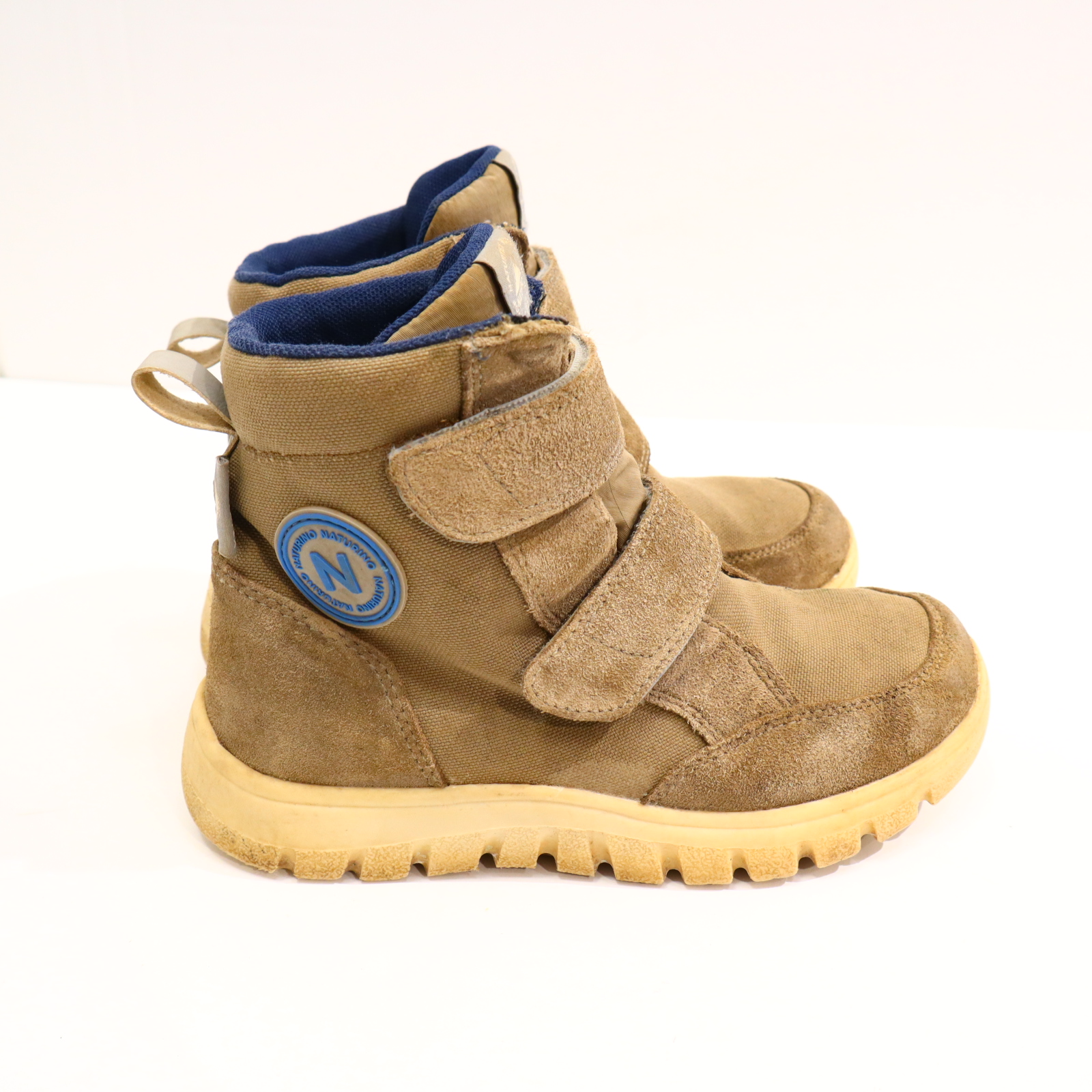 Halbschuhe Naturino Boots/Klett 33 braun TEX/Wildleder Herbst/Winter leichte gleichmäßige Ablaufspuren gefüttert