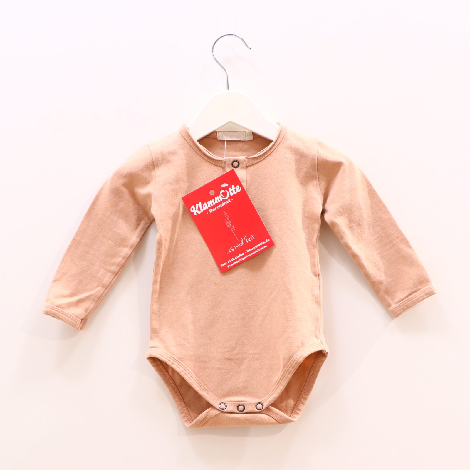 Body Phil&Phae 68/74 altrosa langarm/Henley Bio-Baumwolle/Elasthan