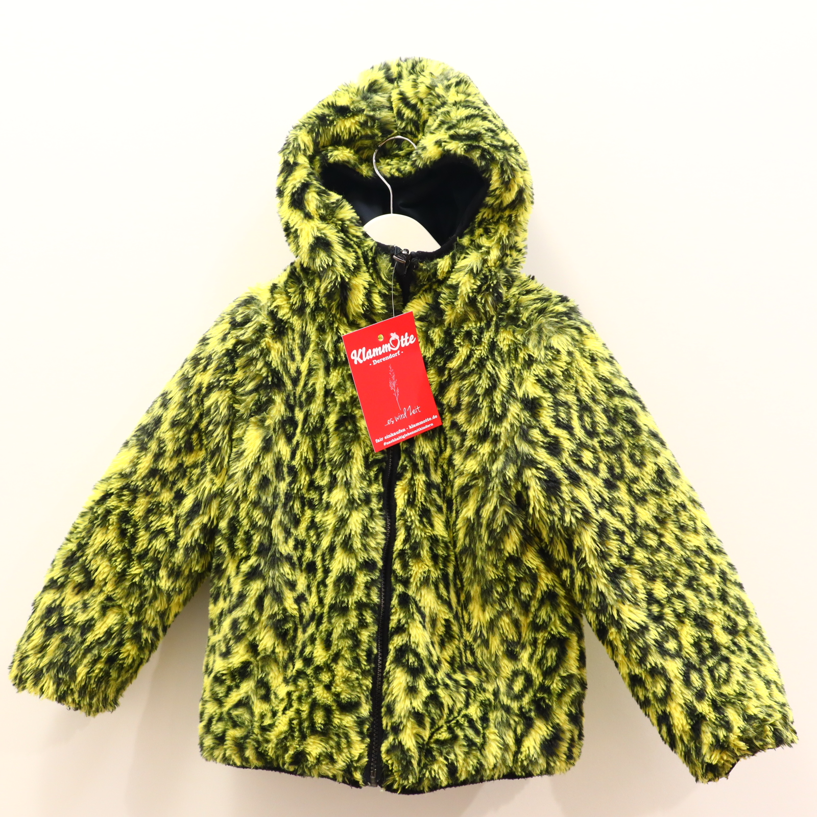 Jacke VINGINO Flauschjacke/Steppjacke 110 grün/schwarz Herbst/Winter Animalprint/Applikation/Logo wendbar