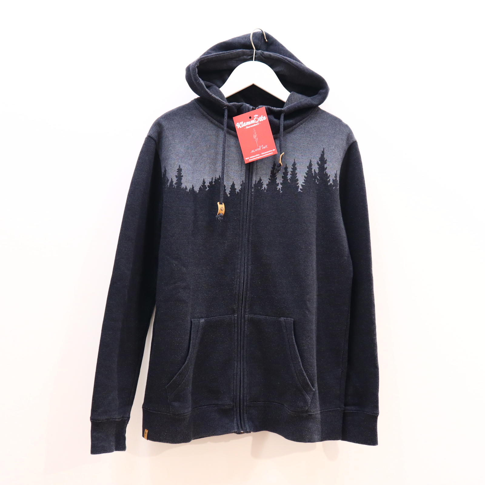 Oberteil TENTREE Gr. 176 Kapuzenjacke grau Biobaumwolle/recycelter Polyester melange/Print ganz leichtes Pilling M