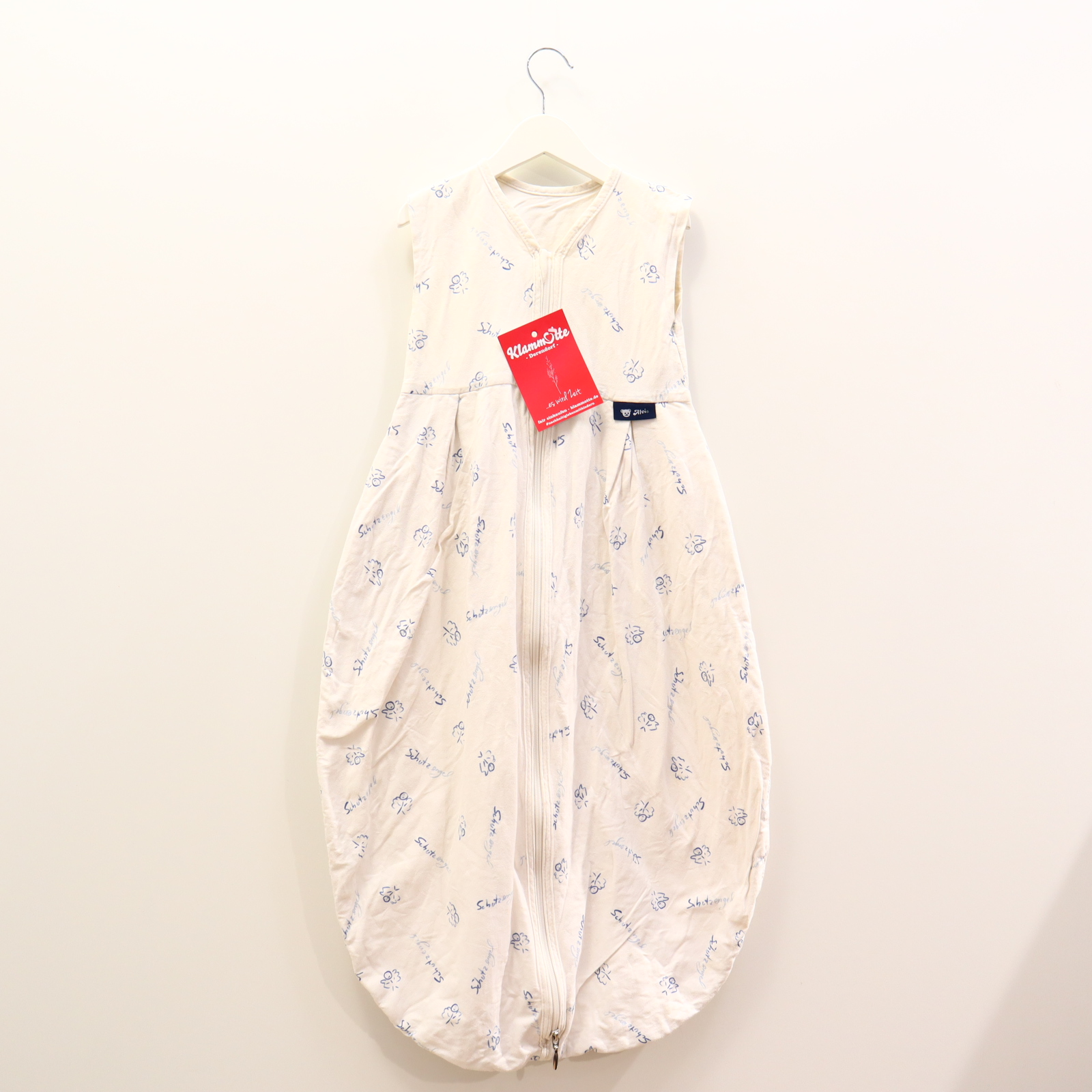 Schlafsack Alvi 100cm blau/creme Alloverprint Baumwolle Frühjahr/Sommer