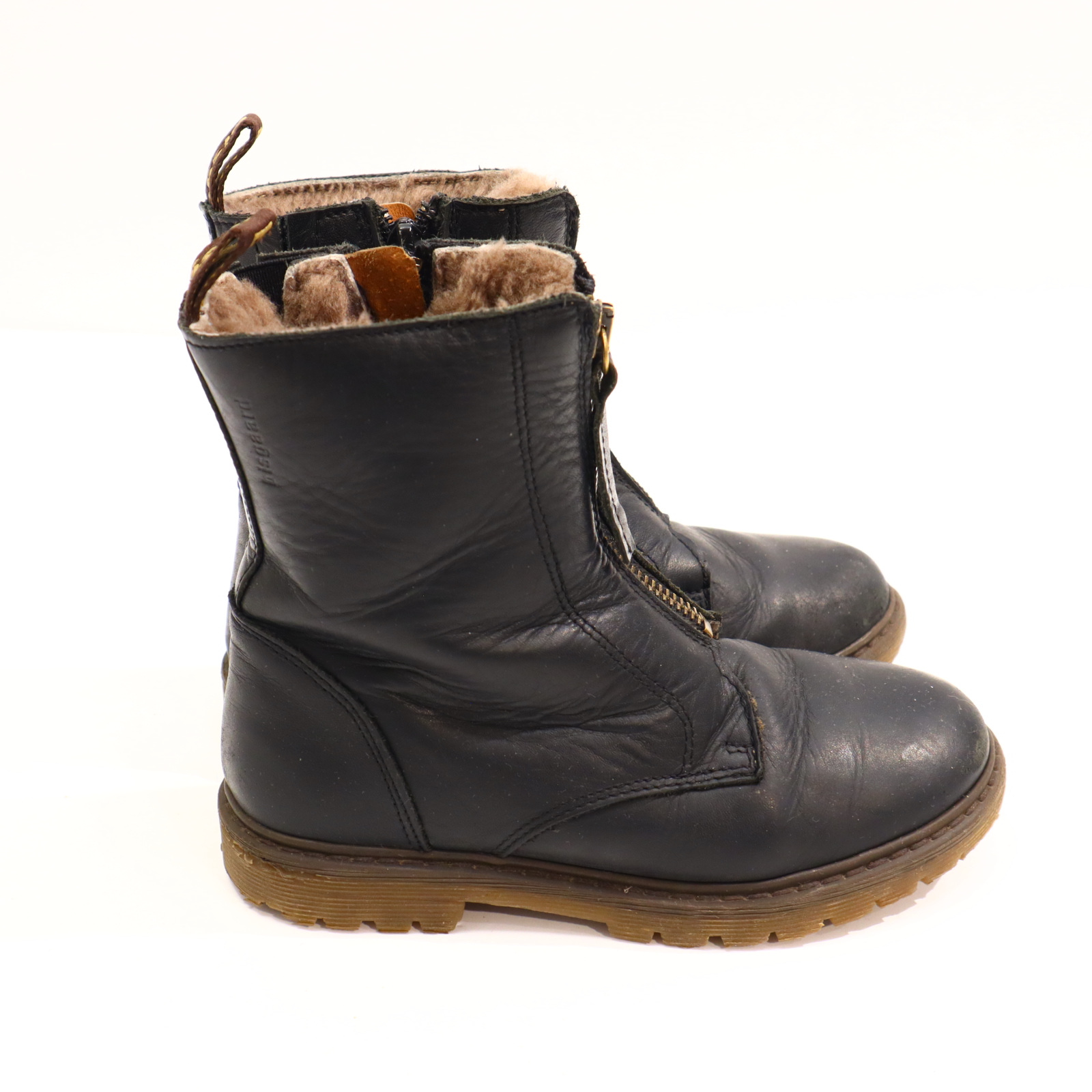 Halbschuhe bisgaard Stieffelette 30 schwarz Lammfell Herbst/Winter leichte gleichmäßige Ablaufspuren gefüttert/Reißverschluß