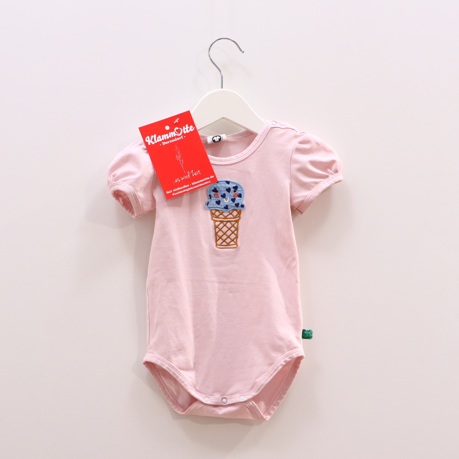 Body Fred's World 74 rosa kurzarm Applikation Bio-Baumwolle/Elasthan