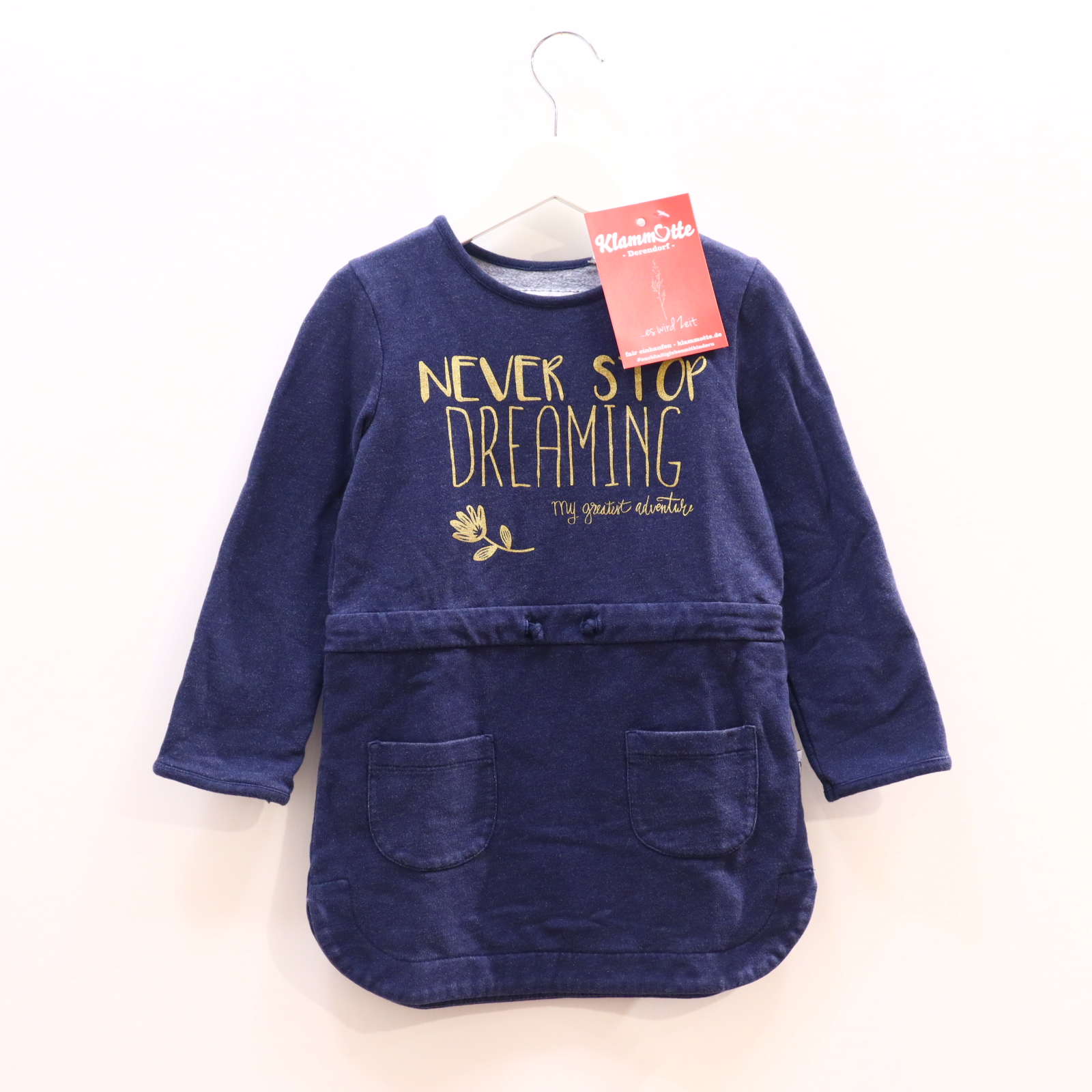 Kleider & Röcke lamino Sweatkleid 104 blau melange/Print Baumwolle/Elastan