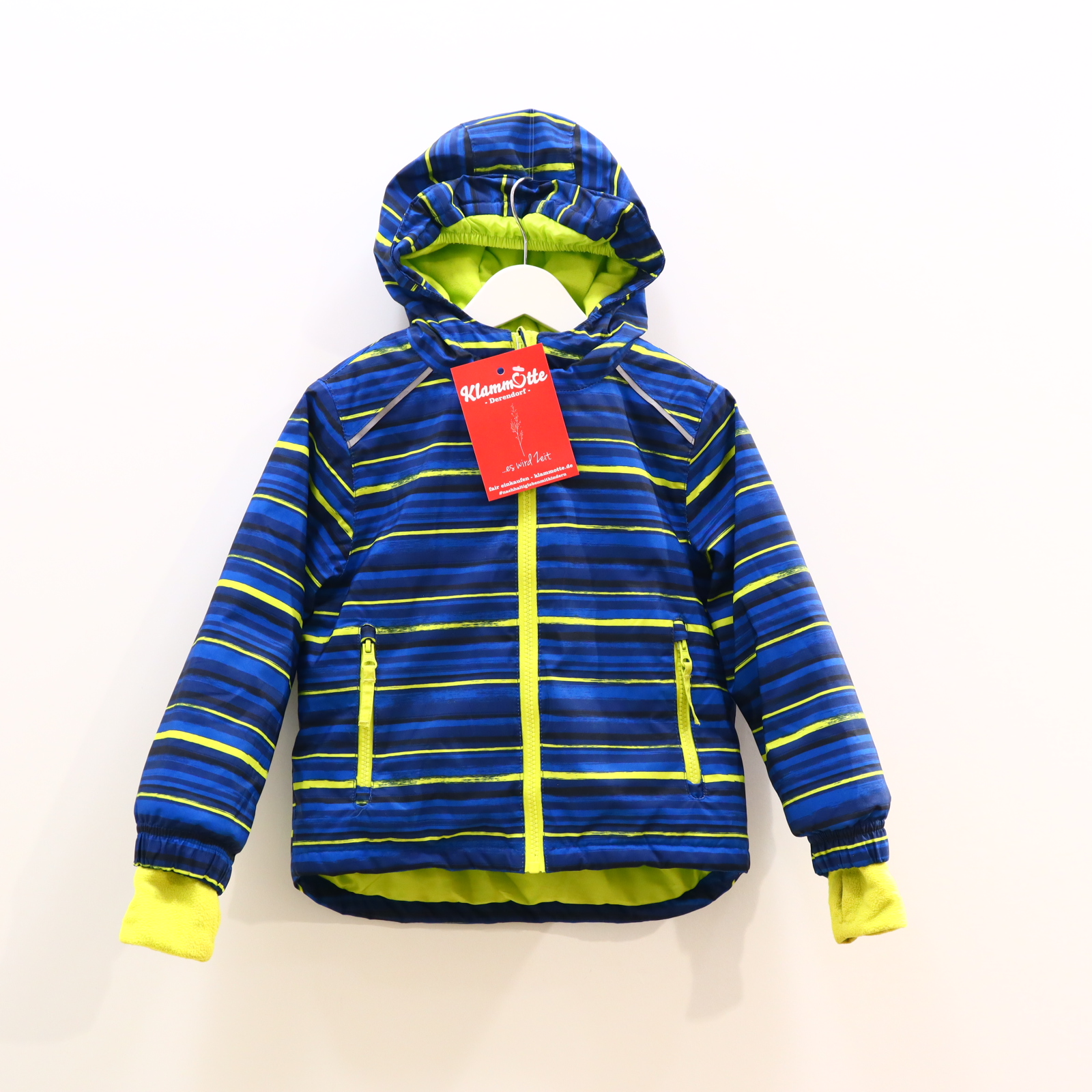 Jacke 98/104 blau/gelb/schwarz Anorak/Skijacke Schneefang Herbst/Winter