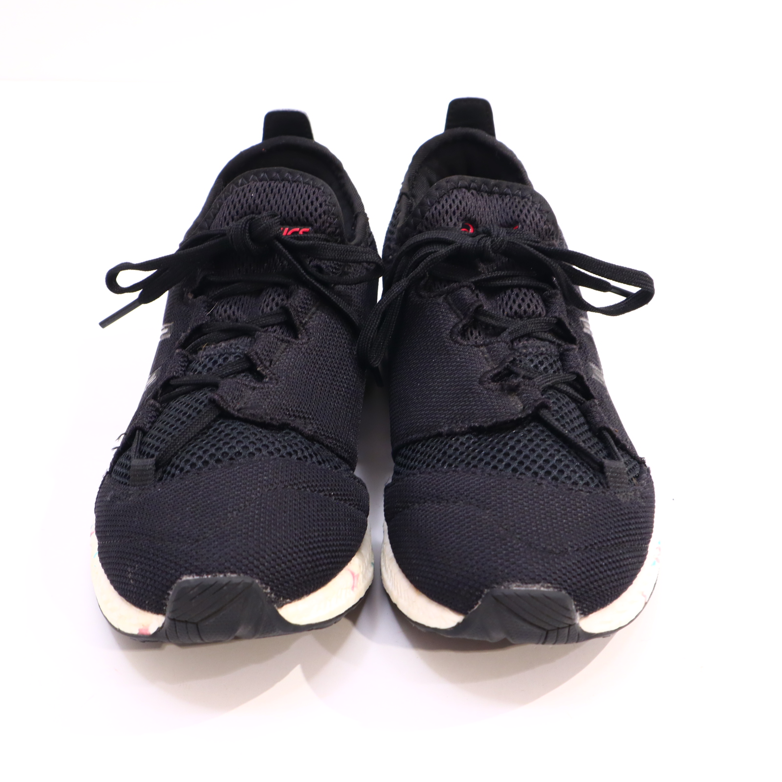 Halbschuhe asics Schnürschuh/Sneaker 38 schwarz Mesh leichte gleichmäßige Ablaufspuren