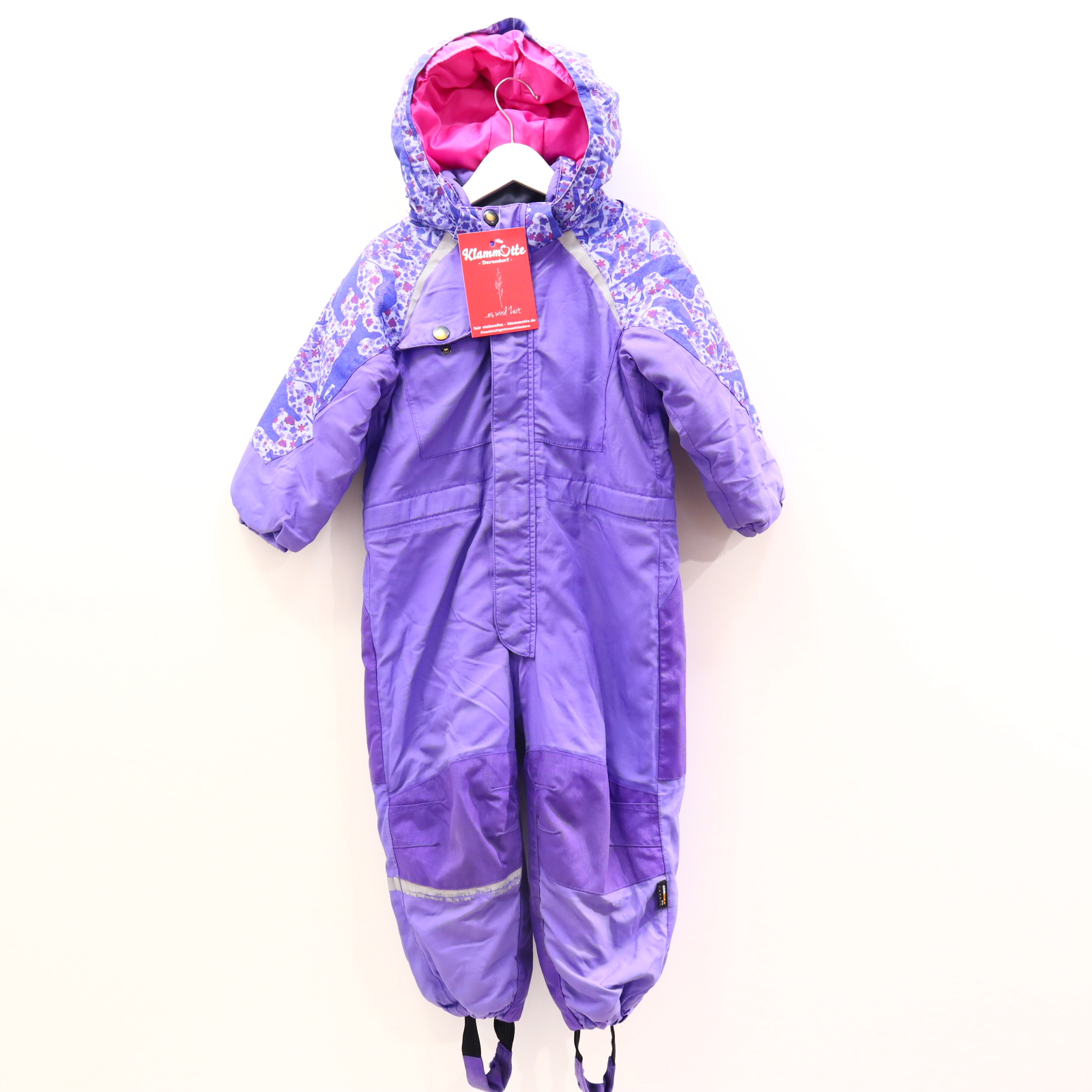 Schneeanzüge & mehr H&M 98 Schneeanzug lila Print abnehmb. Kapuze/verstärkter Po und Knie!