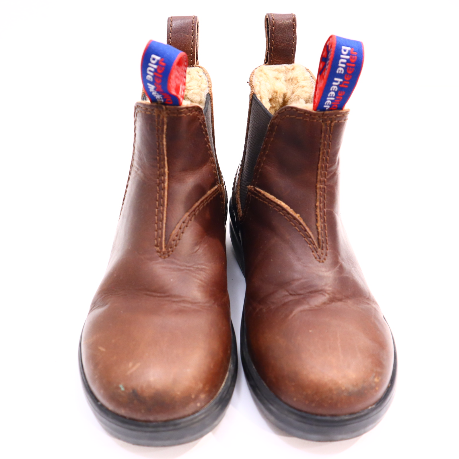 Halbschuhe blue heeler Chelseaboots 28 braun Leder Lammfell Herbst/Winter leichte gleichmäßige Ablaufspuren FAIR TRADE