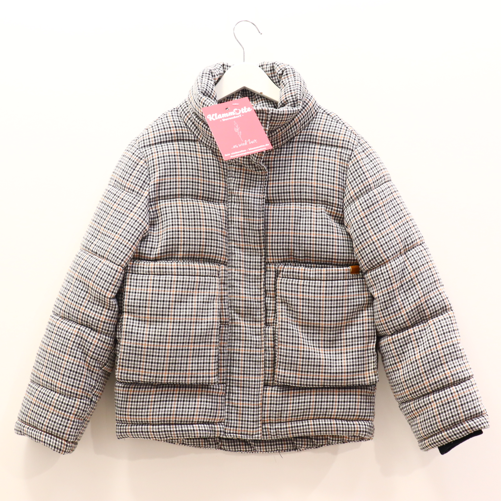 Jacke name it Steppjacke 128 sand/schwarz/weiß Herbst/Winter gestreift/Pepita Elastan/Polyester/Viskose