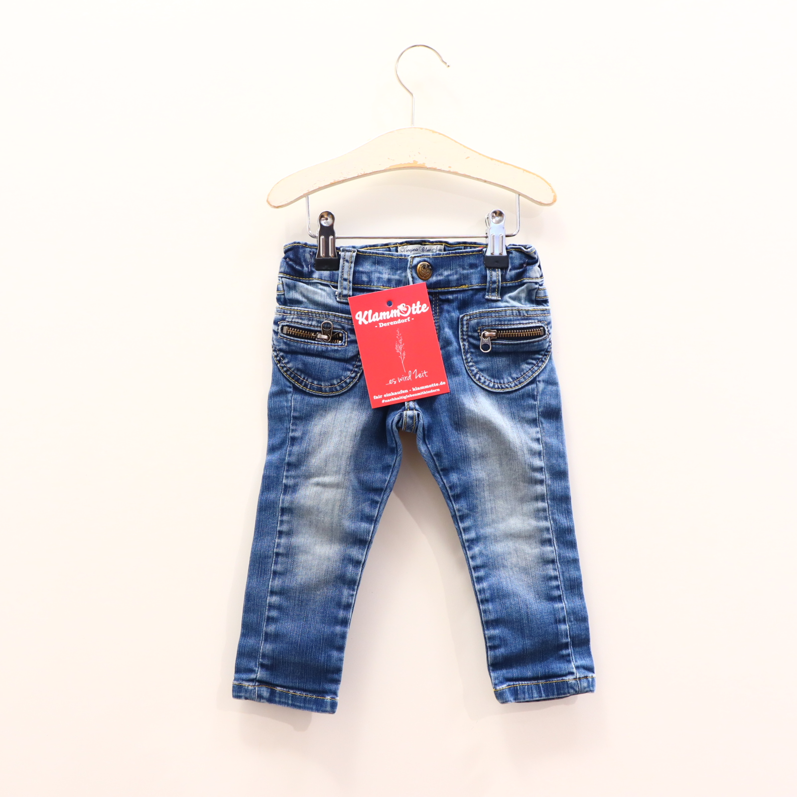 Hosen & Strampler VINGINO 80 blau Jeans Denim Druckknopf/Reißverschluß/verstellb. Bund