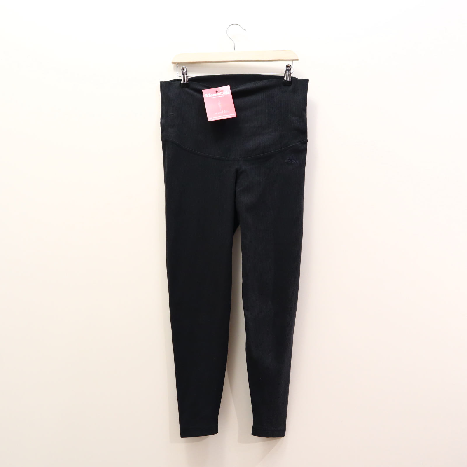 Hose adidas M/38/40 Legging/Sporttight anthrazit Stickerei/Logo Baumwolle/Elastan/Jersey/Viskose High rib