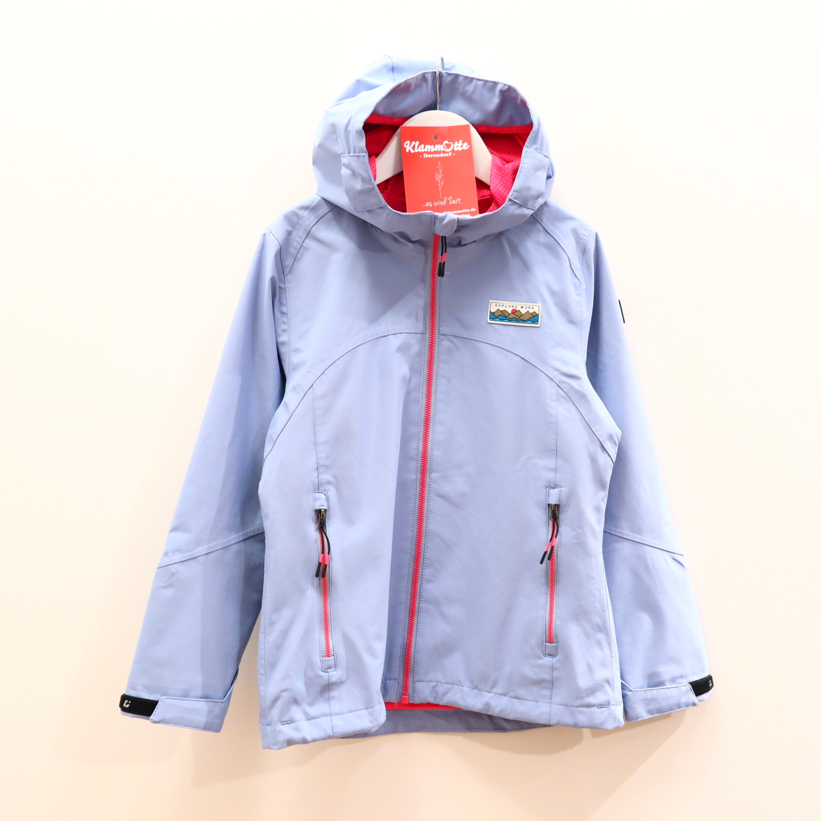 Jacke killtec Funktionsjacke/Regenjacke 140 hellblau/pink Frühjahr/Übergang Applikation/Logo