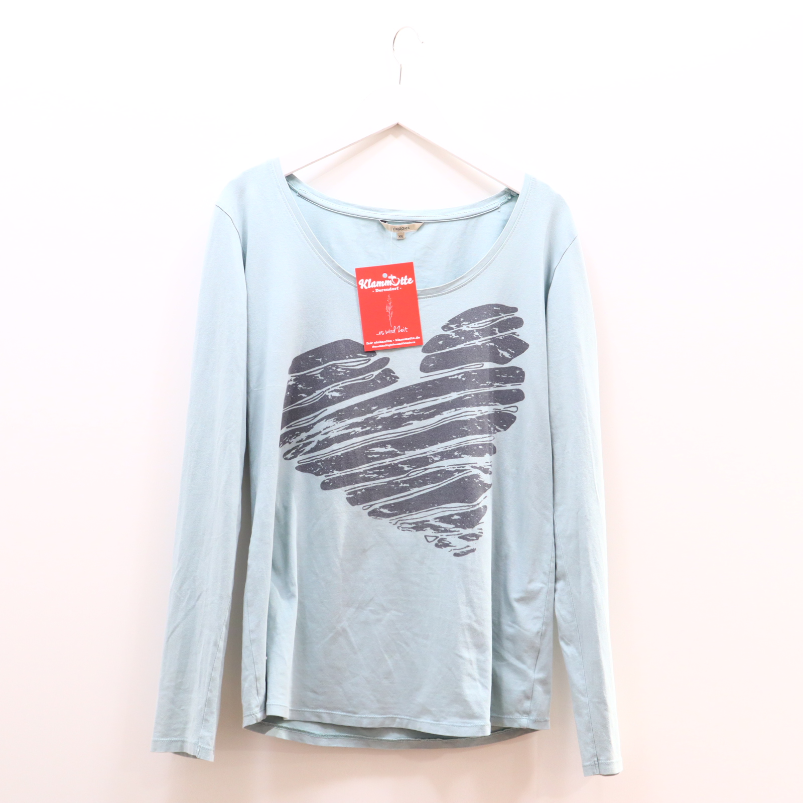 Shirt noppies XXL salbei Baumwolle/Elasthan Print langarm