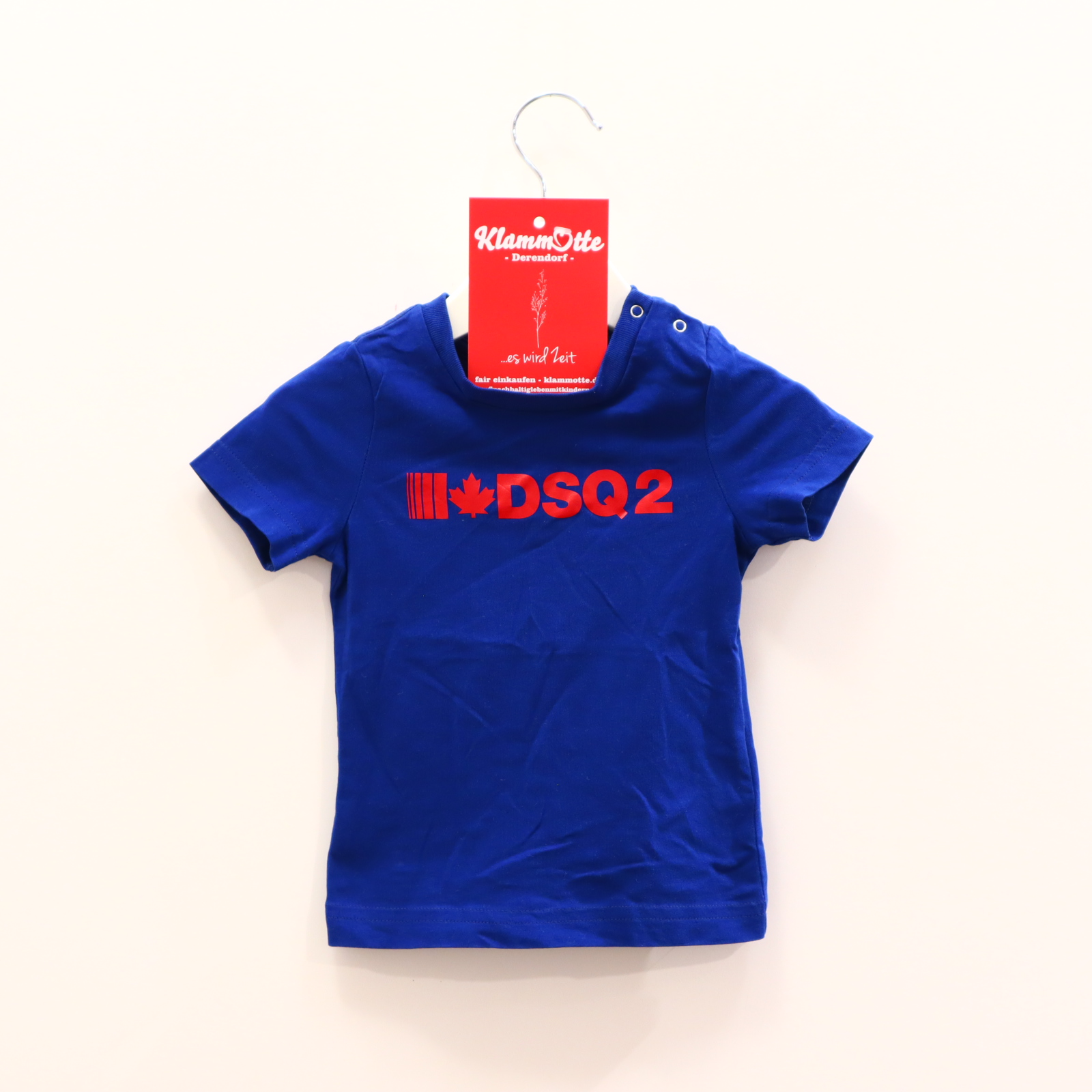 Oberteil DSQUARED2 74 blau Backprint/Logo/Print kurzarm Shirt Baumwolle