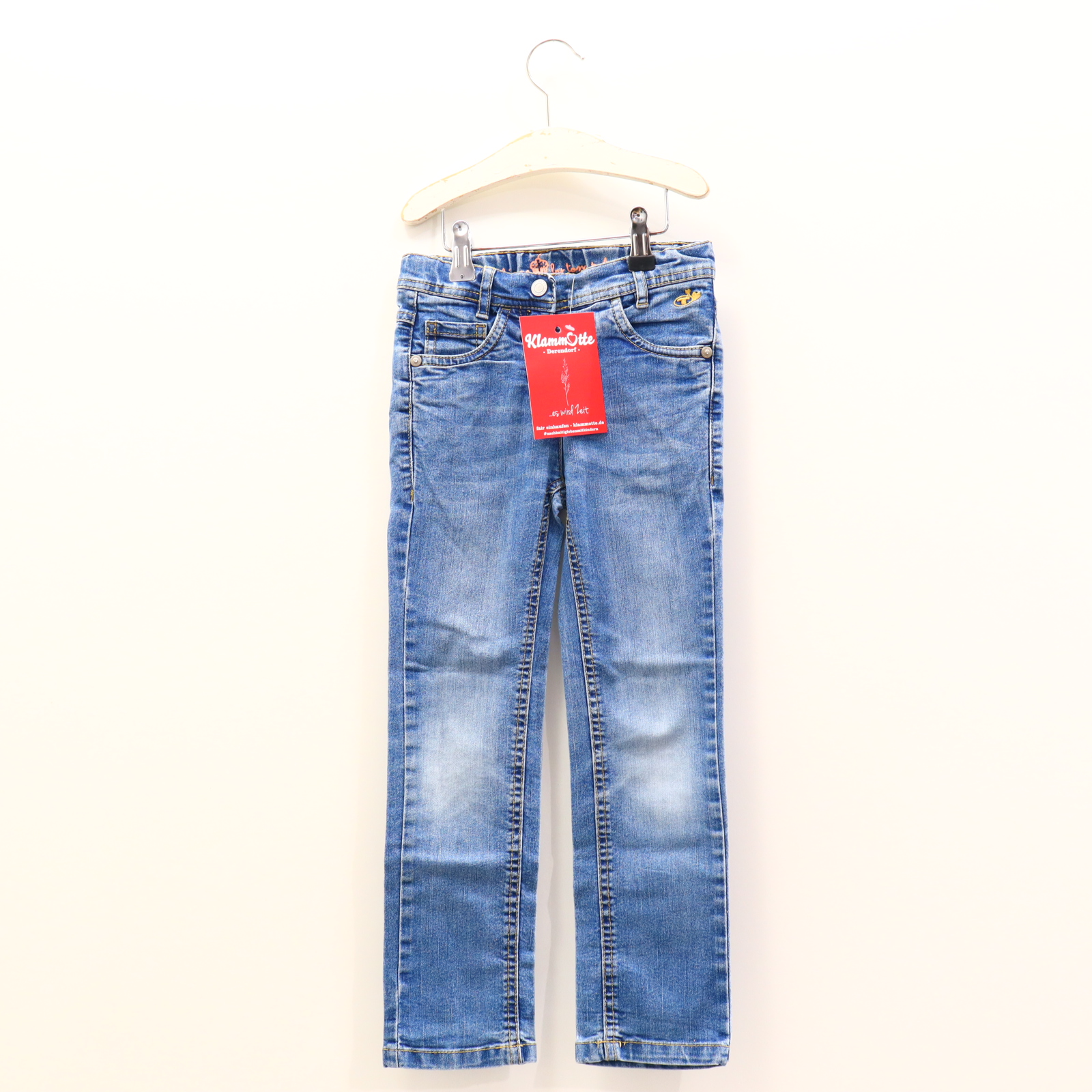 Hose TOM TAILOR Jeans 116 blau Denim Reißverschluß/Schiebeknopf/verstellb. Bund Skinny