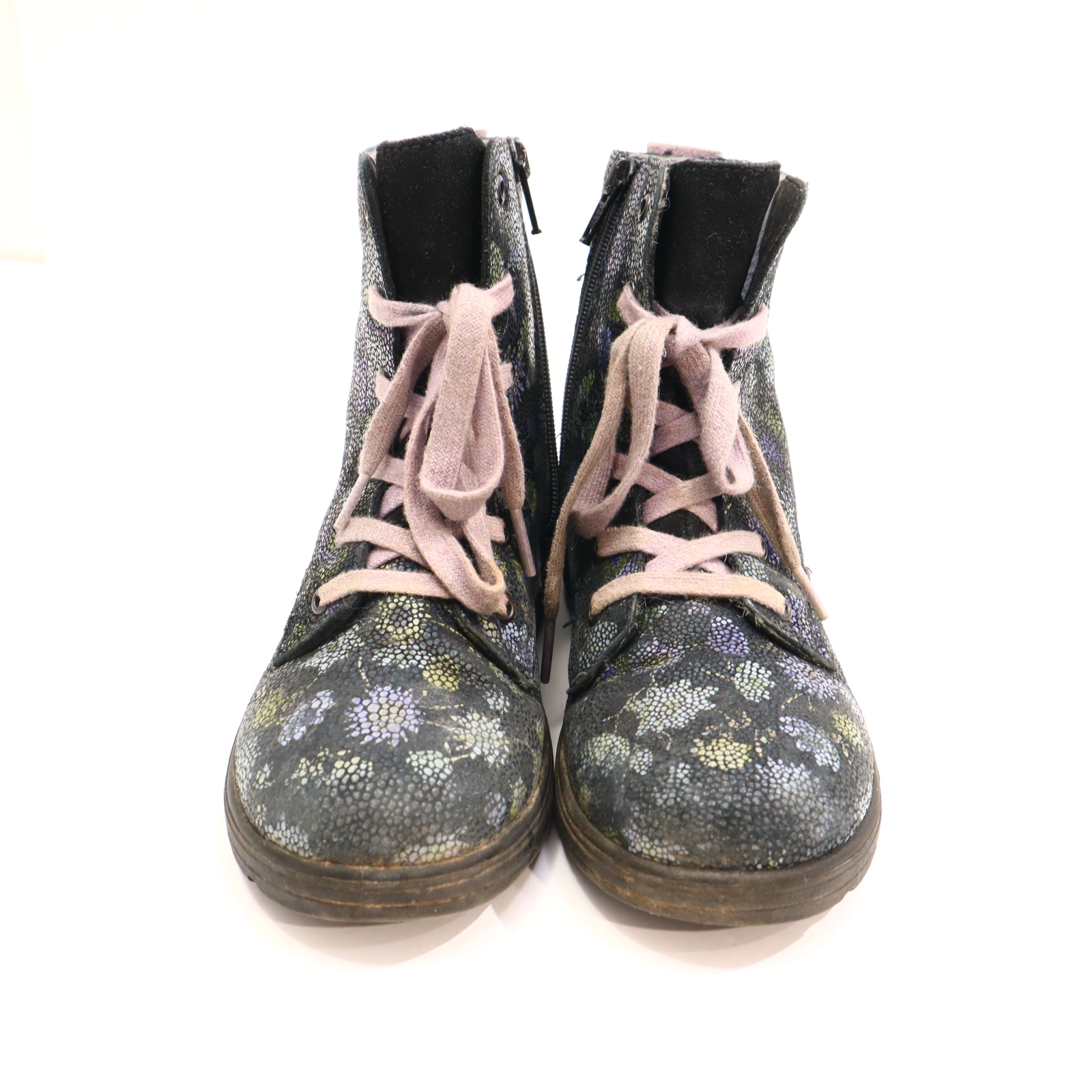 Halbschuhe RICOSTA Schnürschuh mit Reißverschluß/Stieffelette 33 bunt/grün/schwarz Herbst/Übergang leichte gleichmäßige Ablaufspuren