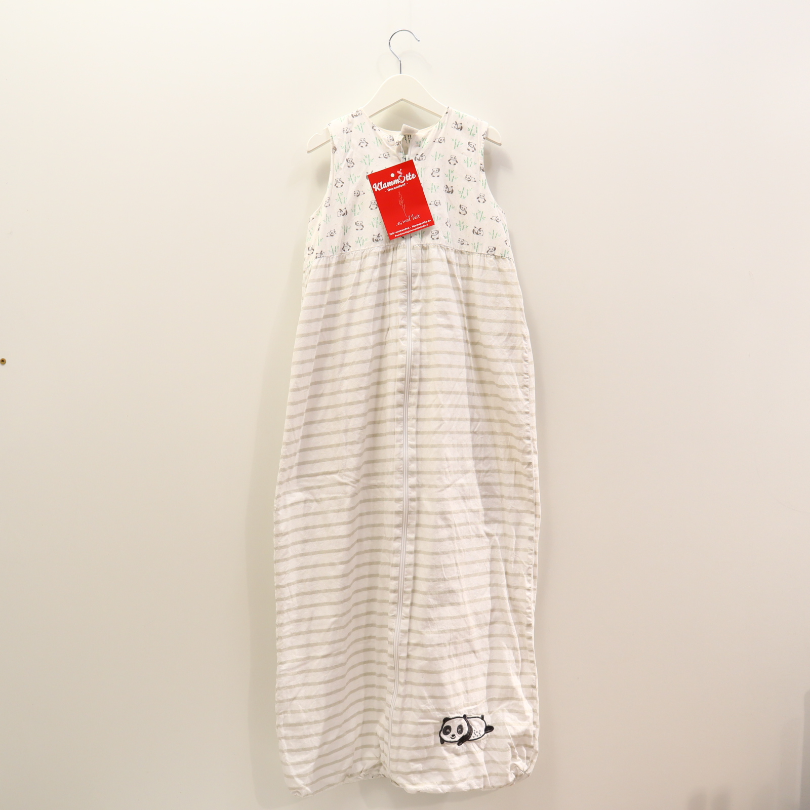 Schlafsack dm 110 cm Aussensack grau/weiß Alloverprint/gestreift Baumwolle Frühjahr/Sommer