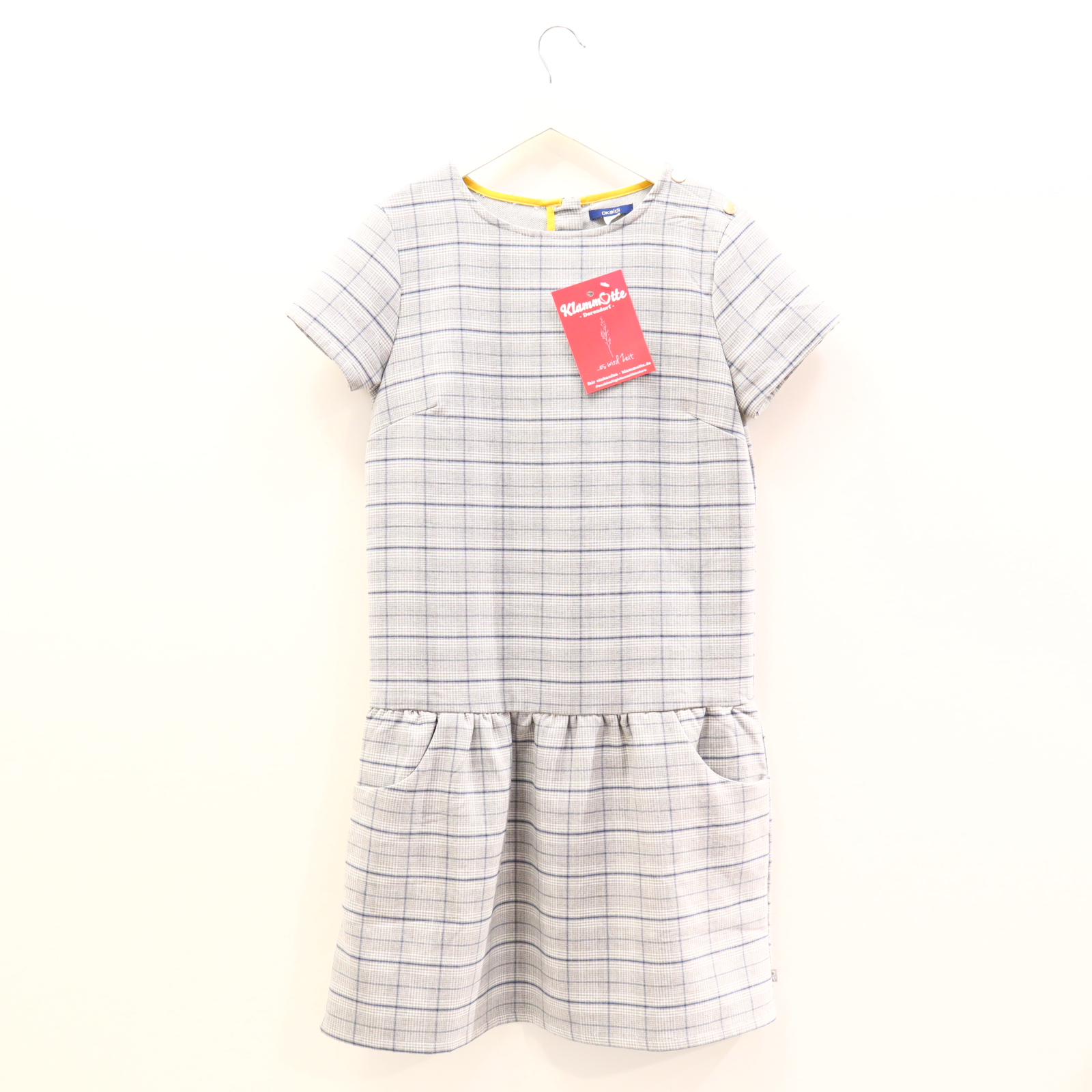 Kleider & Röcke Okaidi Kleid 158 blau/grau/weiß gestreift Elastan/Polyester/Viskose Reißverschluß