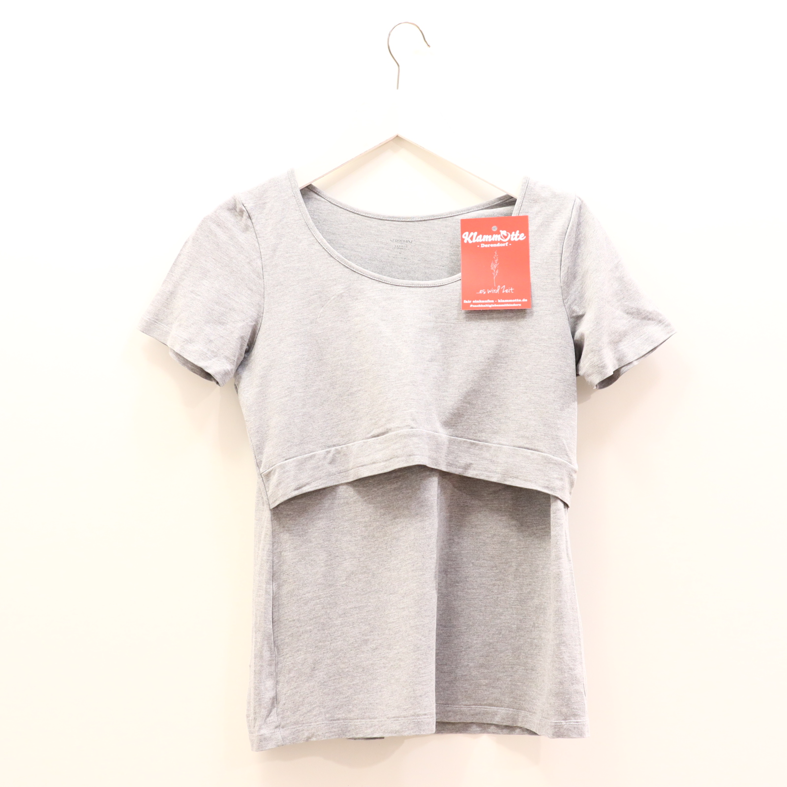 Shirt Seraphine M/38/40 grau Elasthan/Viskose melange kurzarm/Stillshirt