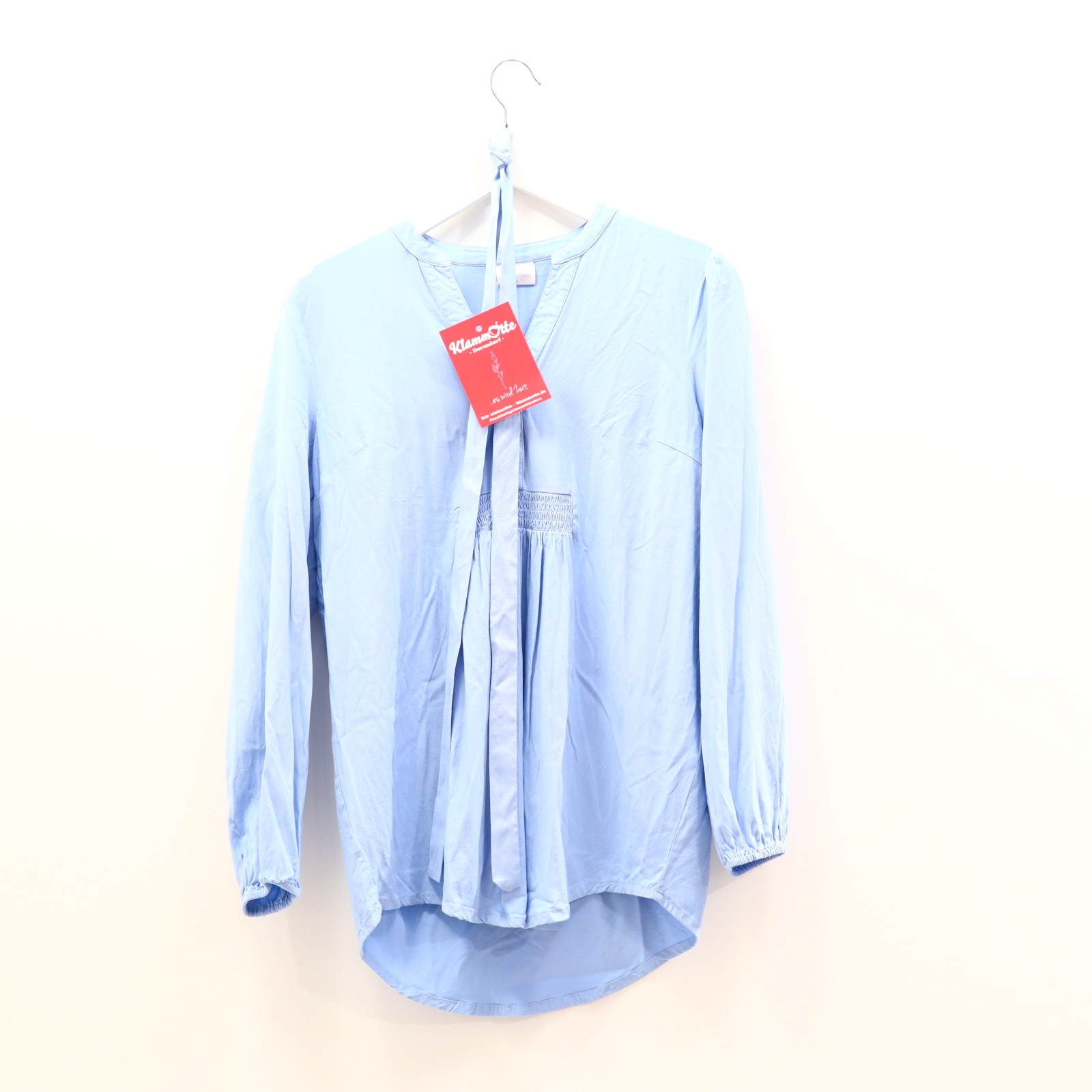 Bluse mamalicious M/38/40 hellblau langarm Elasthan/Viskose