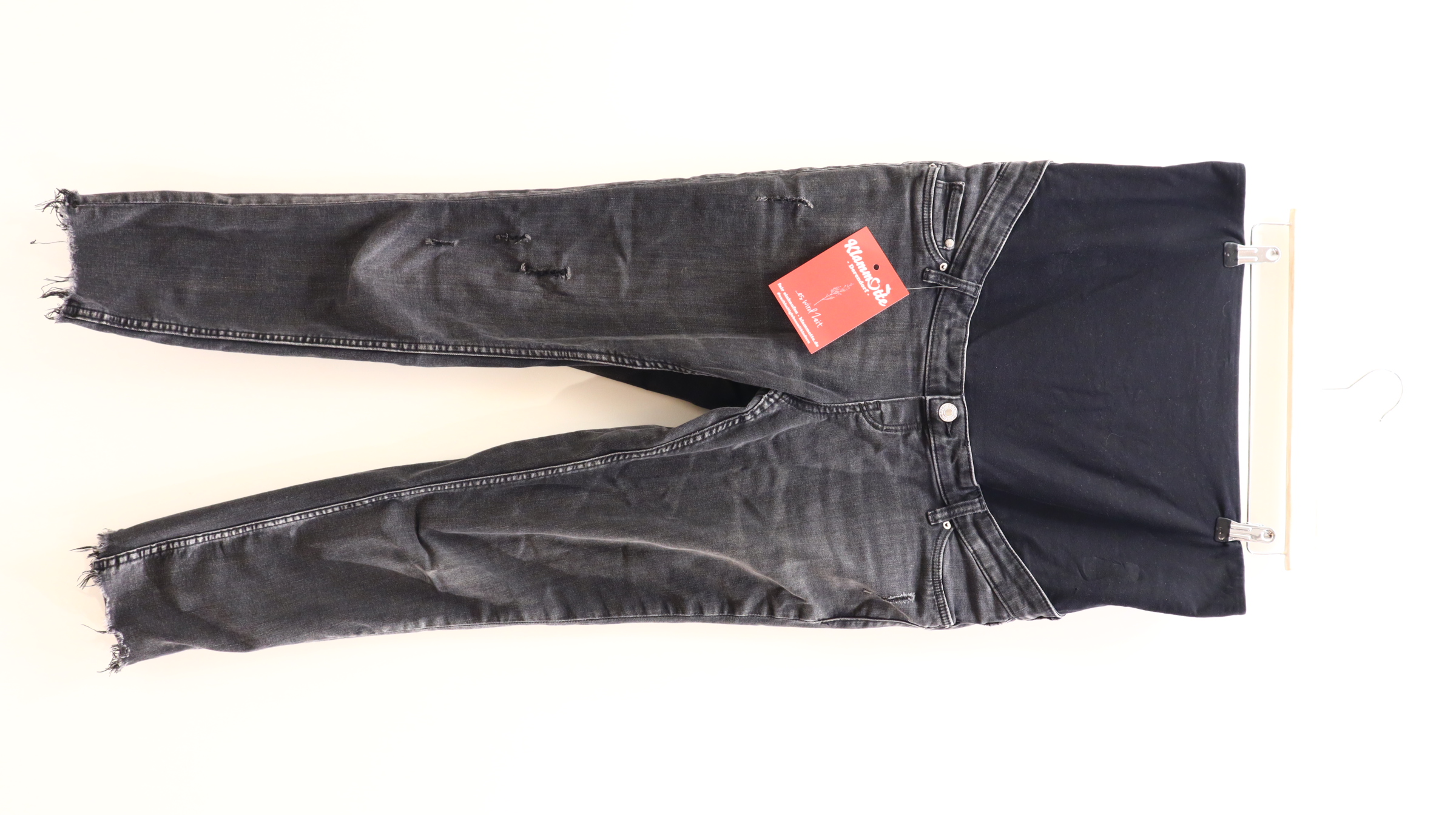 Hose H&M L/42/44 Jeans anthrazit used-look denim Ankle/Skinny High rib