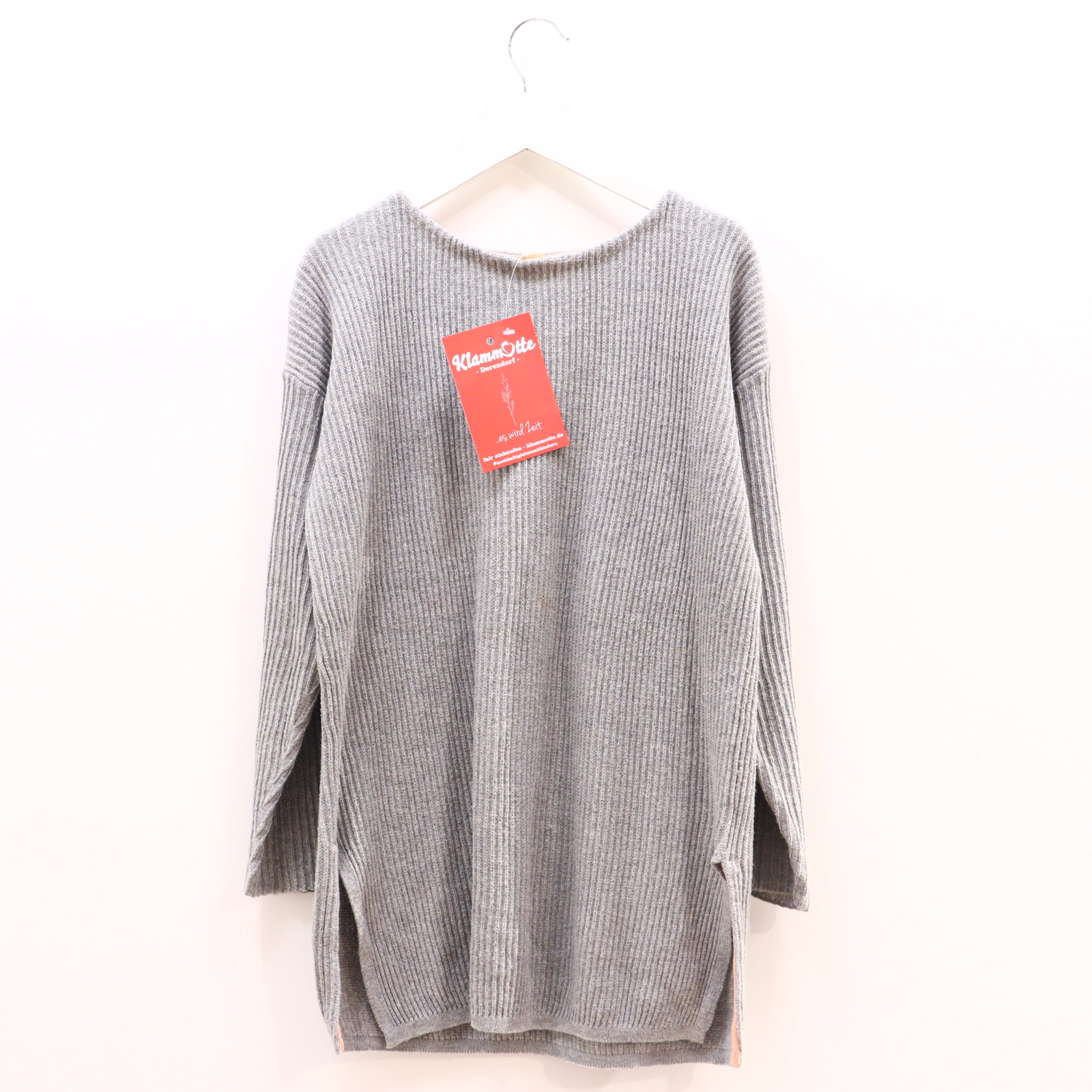 Oberteil Bellerose 152 grau melange Strickpullover Baumwolle/Wolle