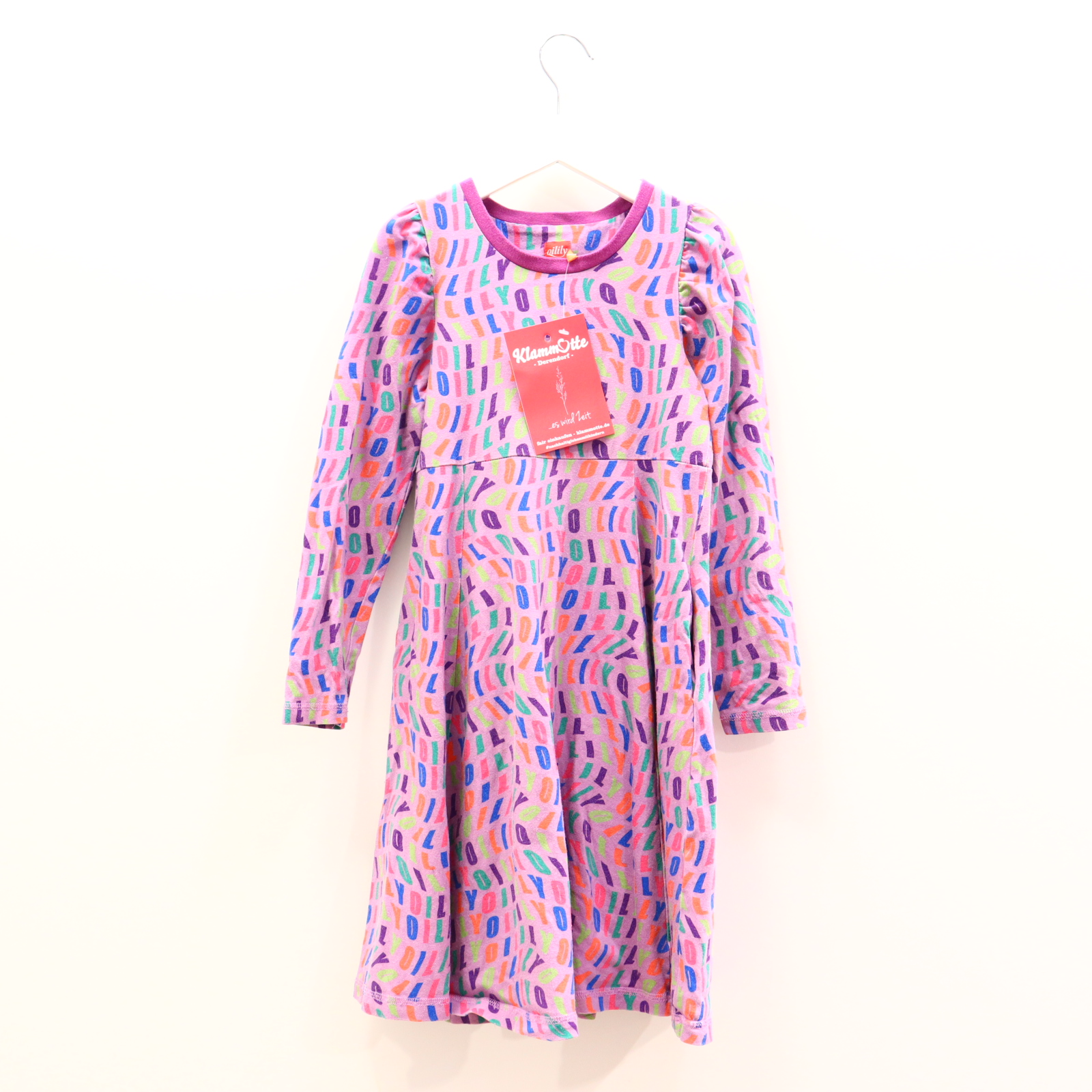 Kleider & Röcke Oilily Jerseykleid 128 lila Alloverprint/Logo