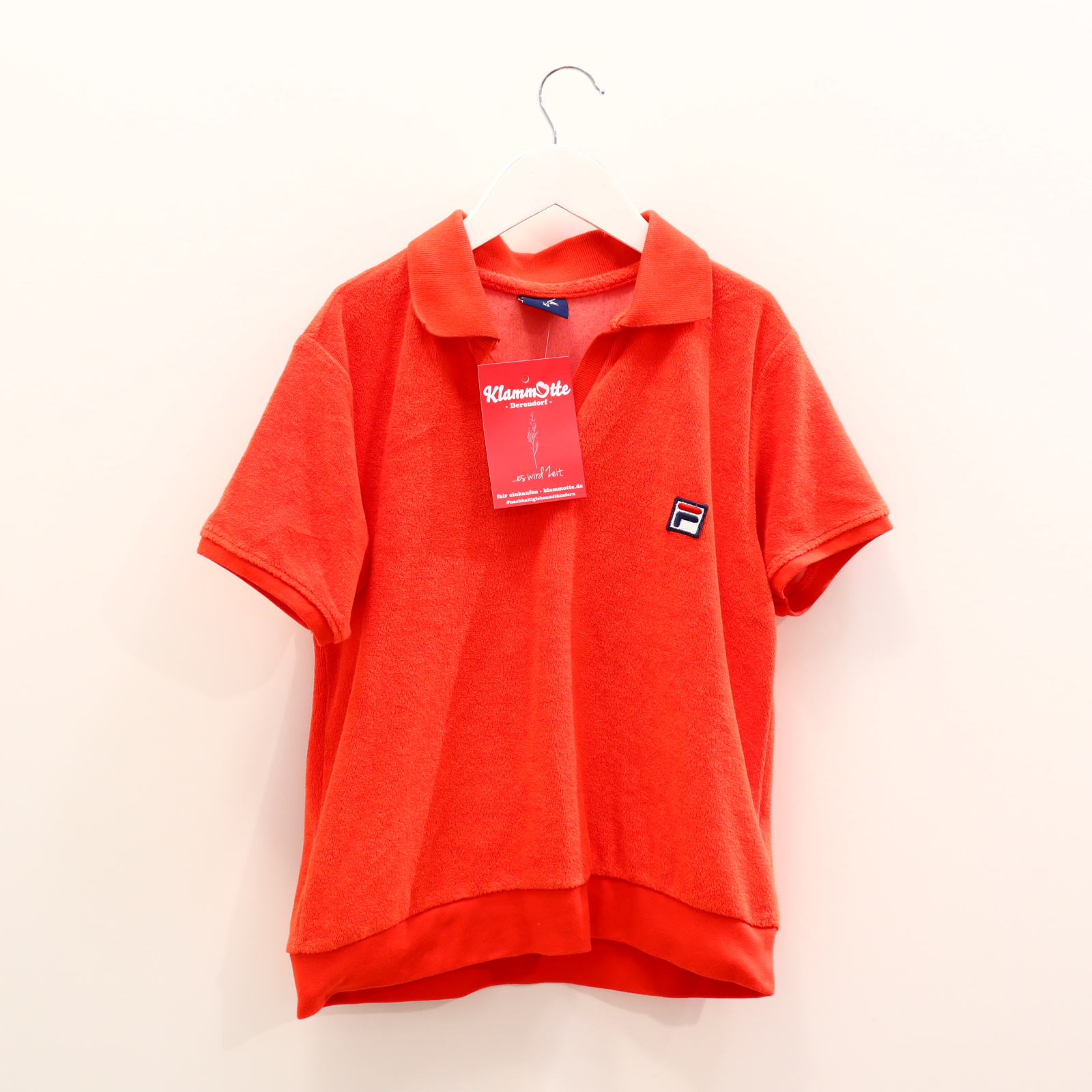 Oberteil FILA Gr. 146 kurzarm Shirt rot Baumwolle/Frottee/Polyester Applikation/Logo Polo
