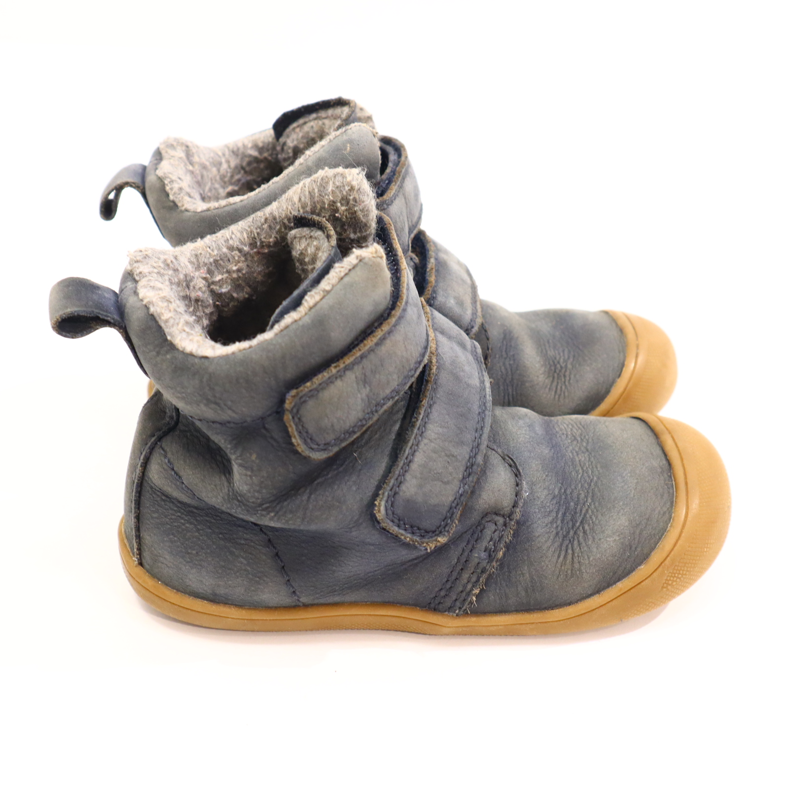 Halbschuhe lamino Klett 25 blau Leder/Nubuk Herbst/Winter gleichmäßige Ablaufspuren gefüttert